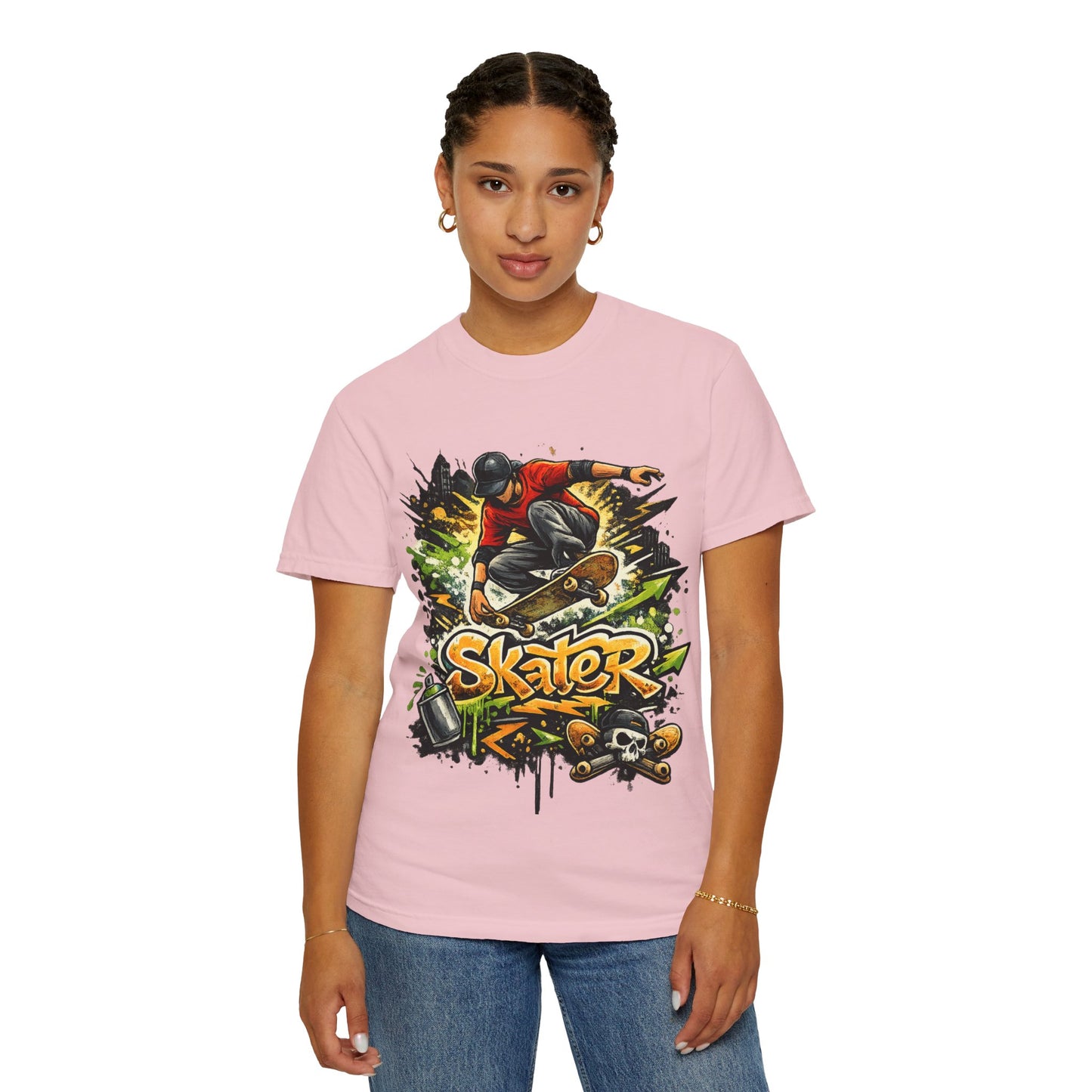 Skater Graphic T-Shirt - Unisex Garment-Dyed Tee for Skate Lovers