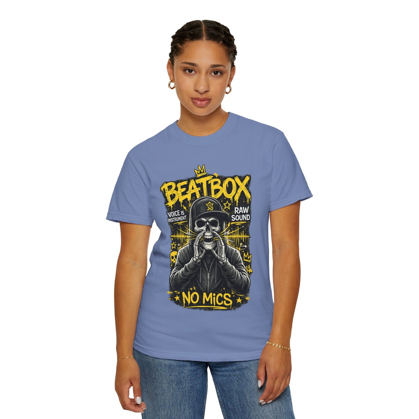 Beatbox No Mics T-Shirt — Skull Vocalist Streetwear Tee