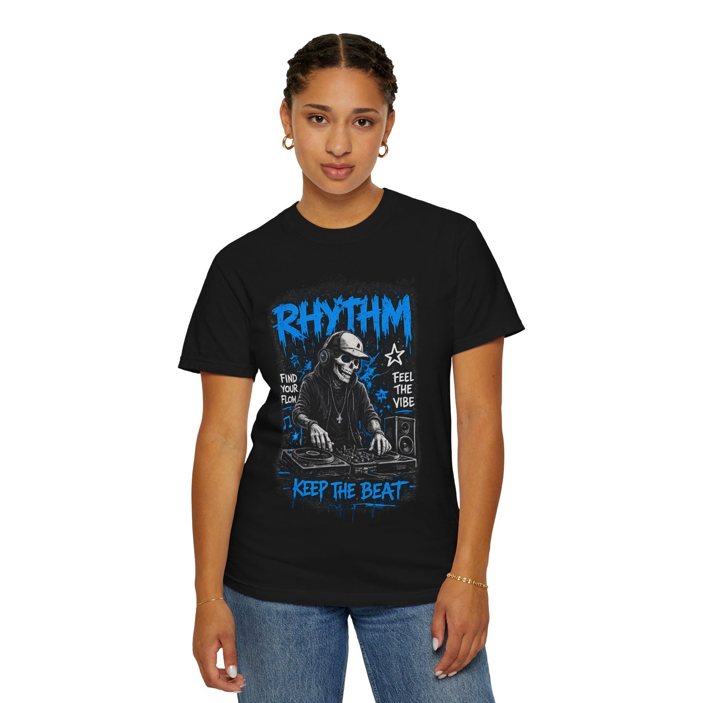 Rhythm DJ Skull Keep The Beat T-Shirt | Music Graphic Tee