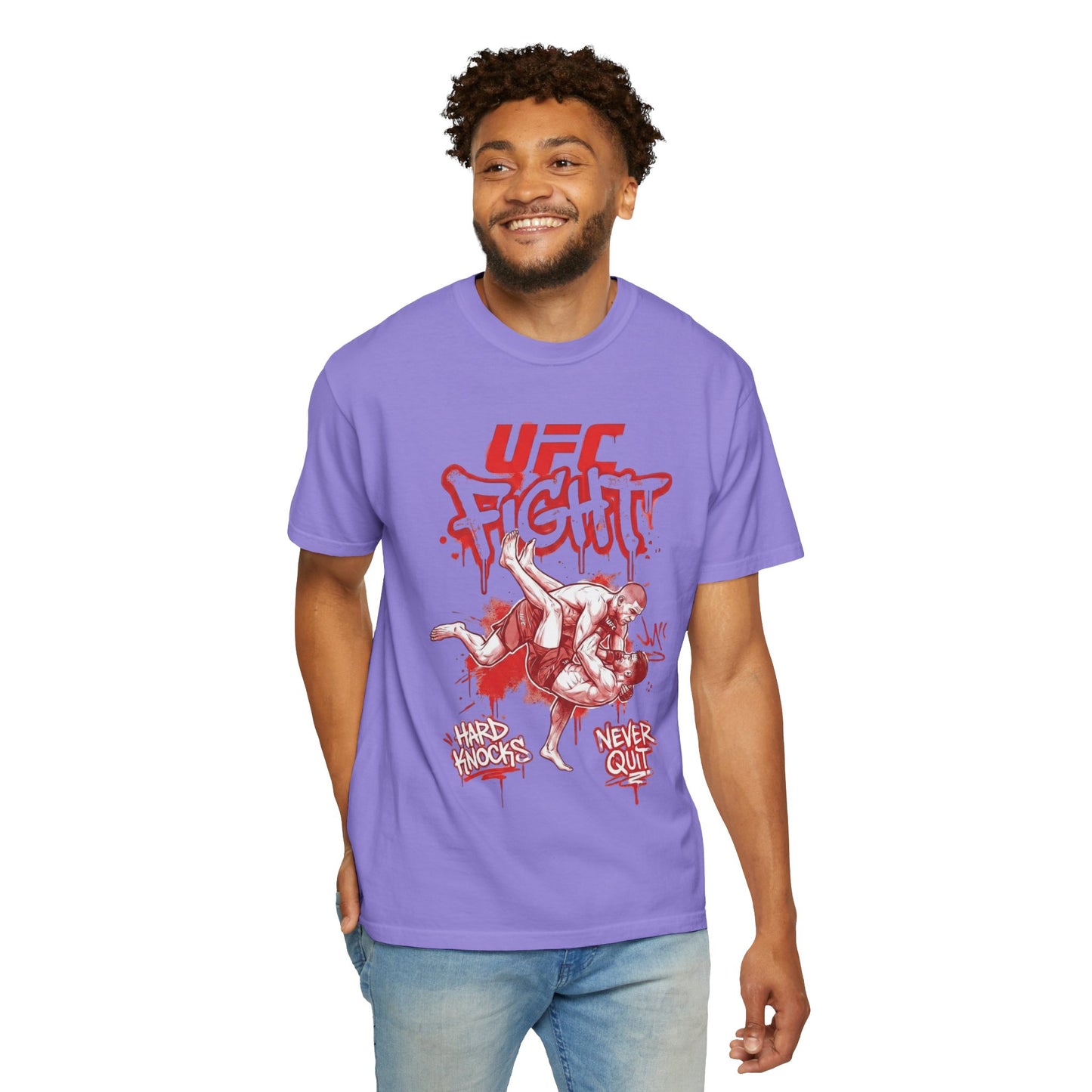 UFC Fight T-Shirt — 'Never Quit' MMA Graphic Tee