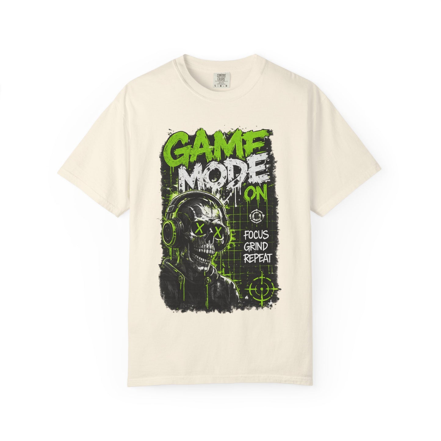 Game Mode On T-Shirt — Gamer Skull Graphic Tee (Focus Grind Repeat)