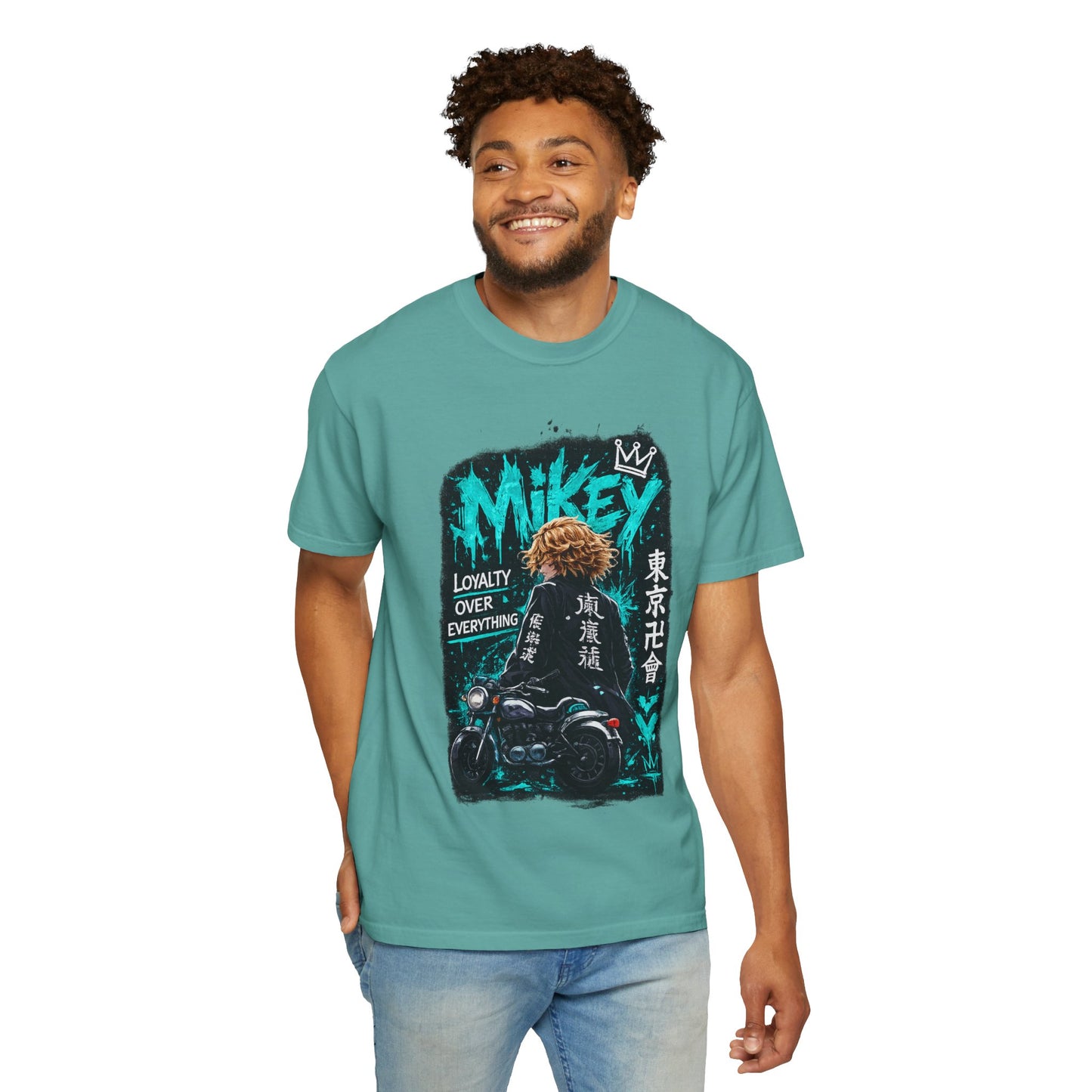 Mikey Motorcycle Graphic T-Shirt — "Loyalty Over Everything" Anime Streetwear