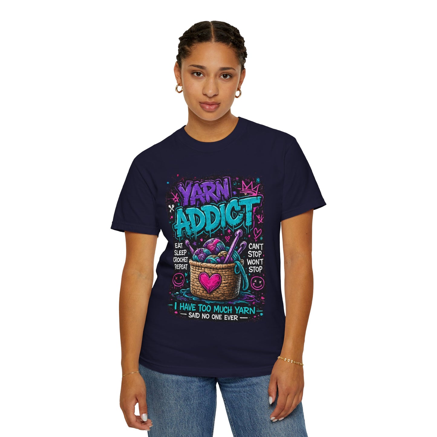 Yarn Addict T-Shirt — Funny Knitting & Crochet Gift Tee