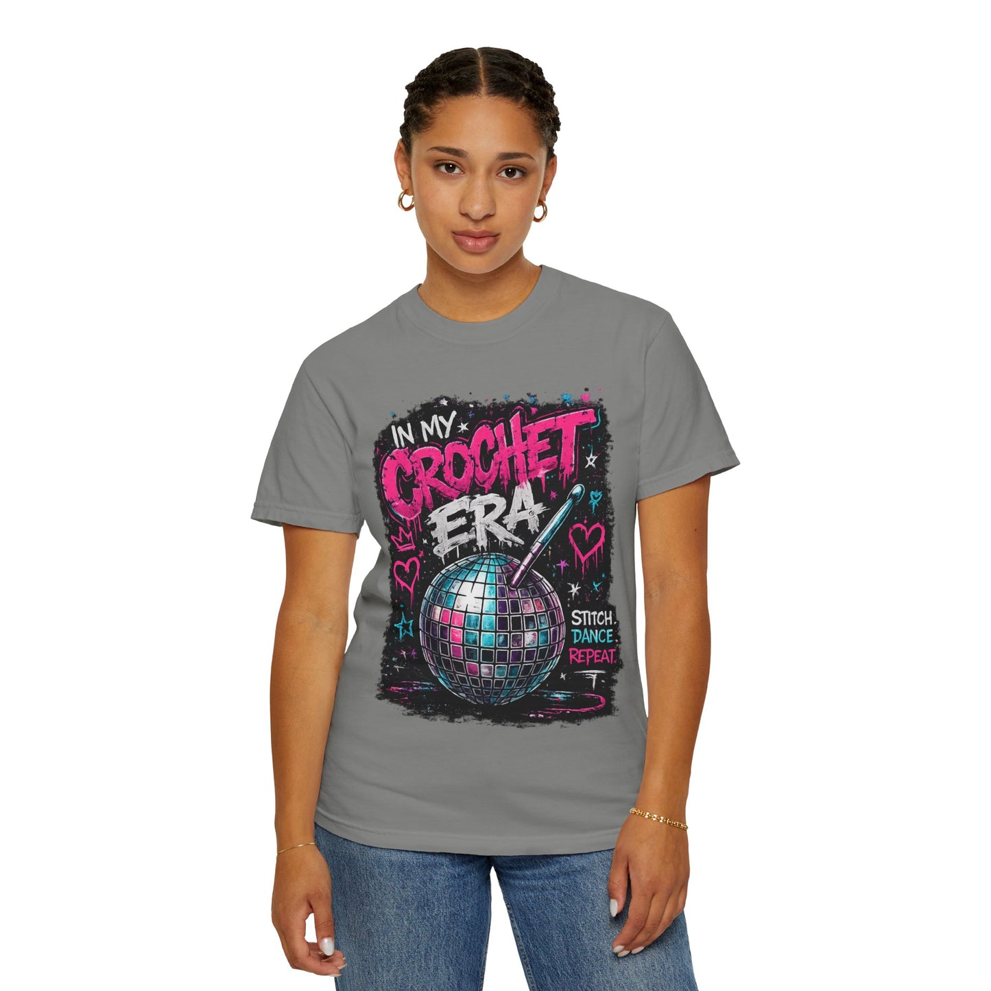 In My Crochet Era T-Shirt — Retro Disco Crochet Graphic Tee