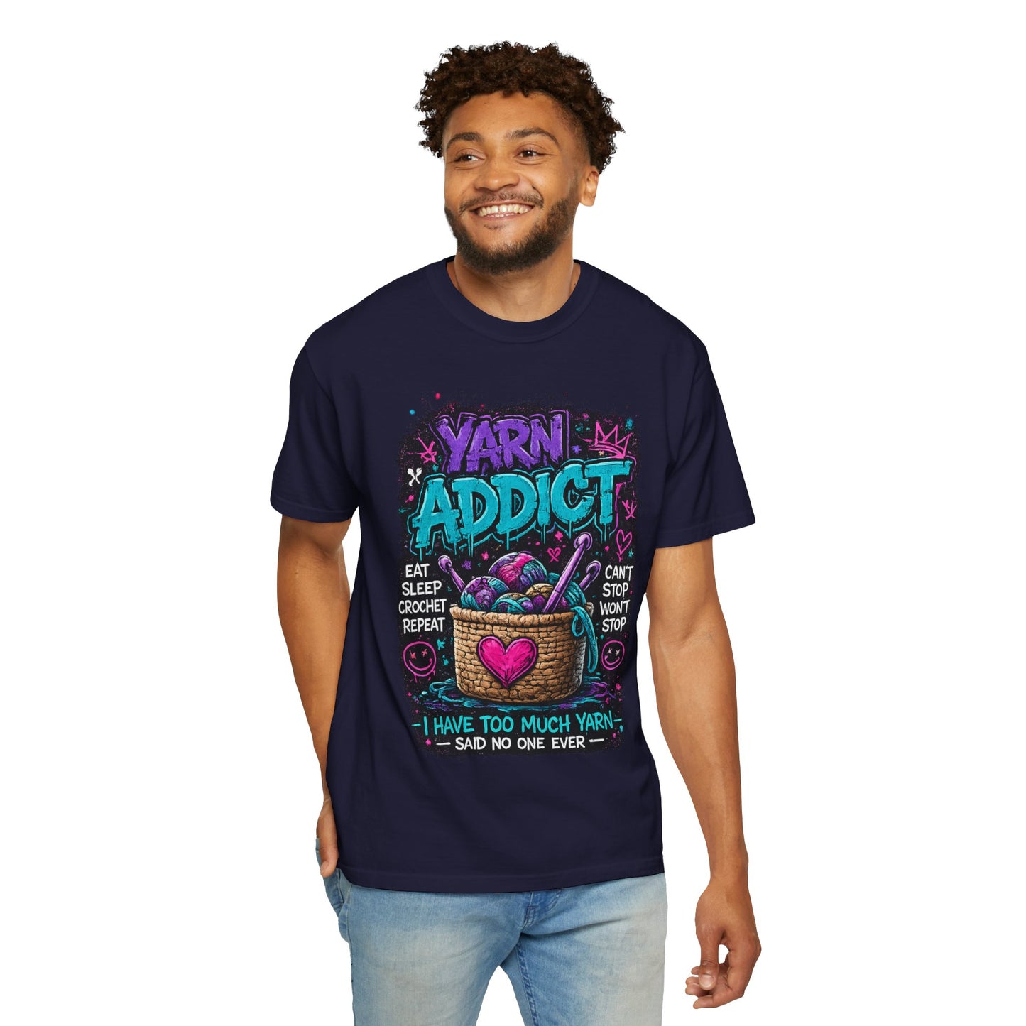 Yarn Addict T-Shirt — Funny Knitting & Crochet Gift Tee