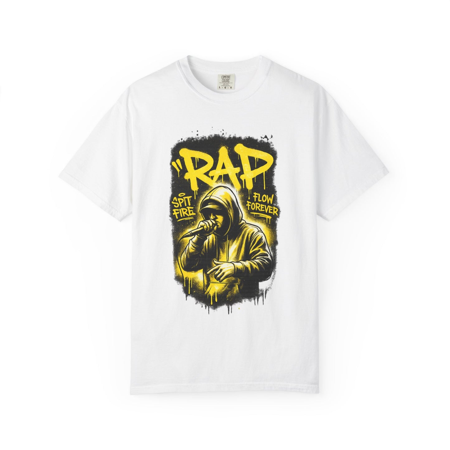 Rap Microphone Graphic T-Shirt — Spit Fire Flow Forever Hip Hop Tee