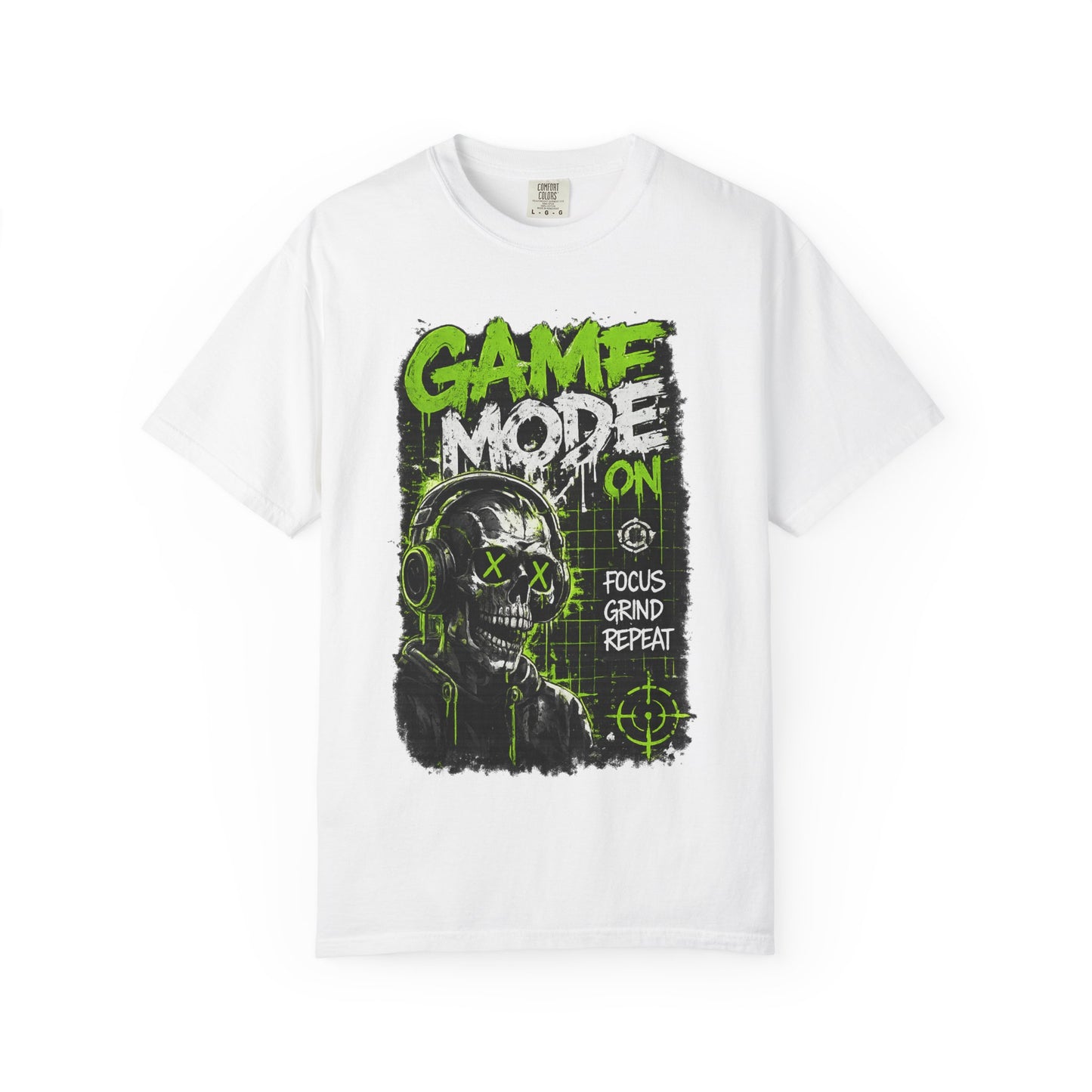 Game Mode On T-Shirt — Gamer Skull Graphic Tee (Focus Grind Repeat)
