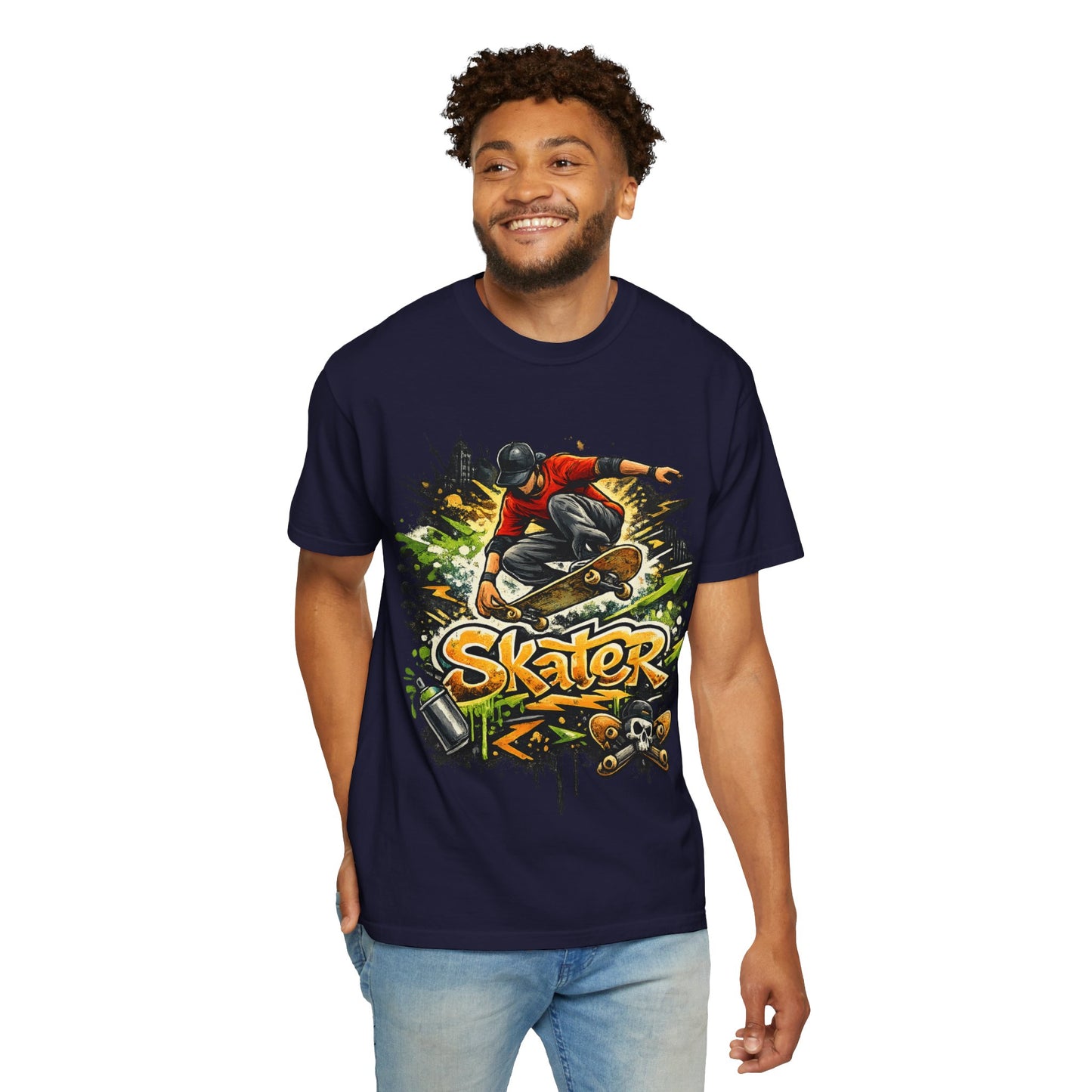 Skater Graphic T-Shirt - Unisex Garment-Dyed Tee for Skate Lovers