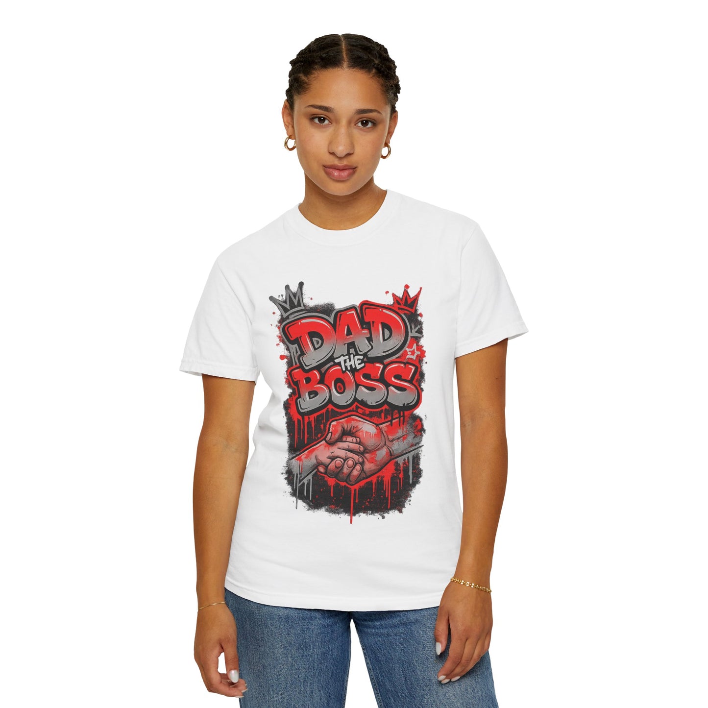 Dad The Boss shirt | Graffiti fist design, red black street art