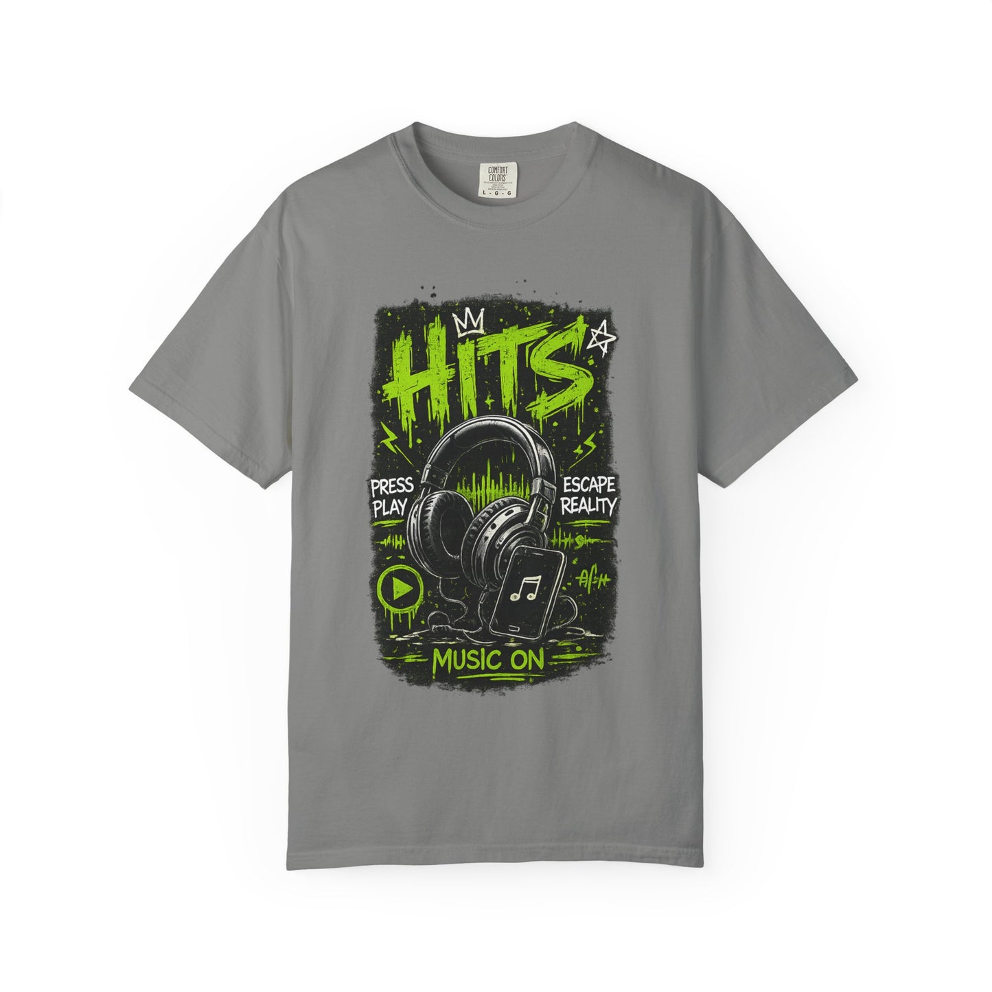 Hits Headphones Graphic T-Shirt — Music On Streetwear Tee