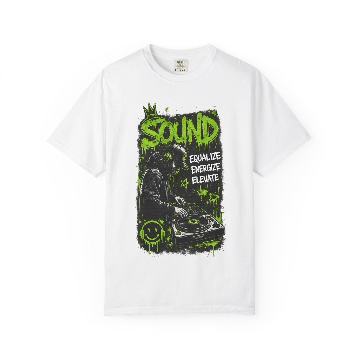 Sound DJ T-Shirt — "Sound: Equalize, Energize, Elevate" Graphic Tee