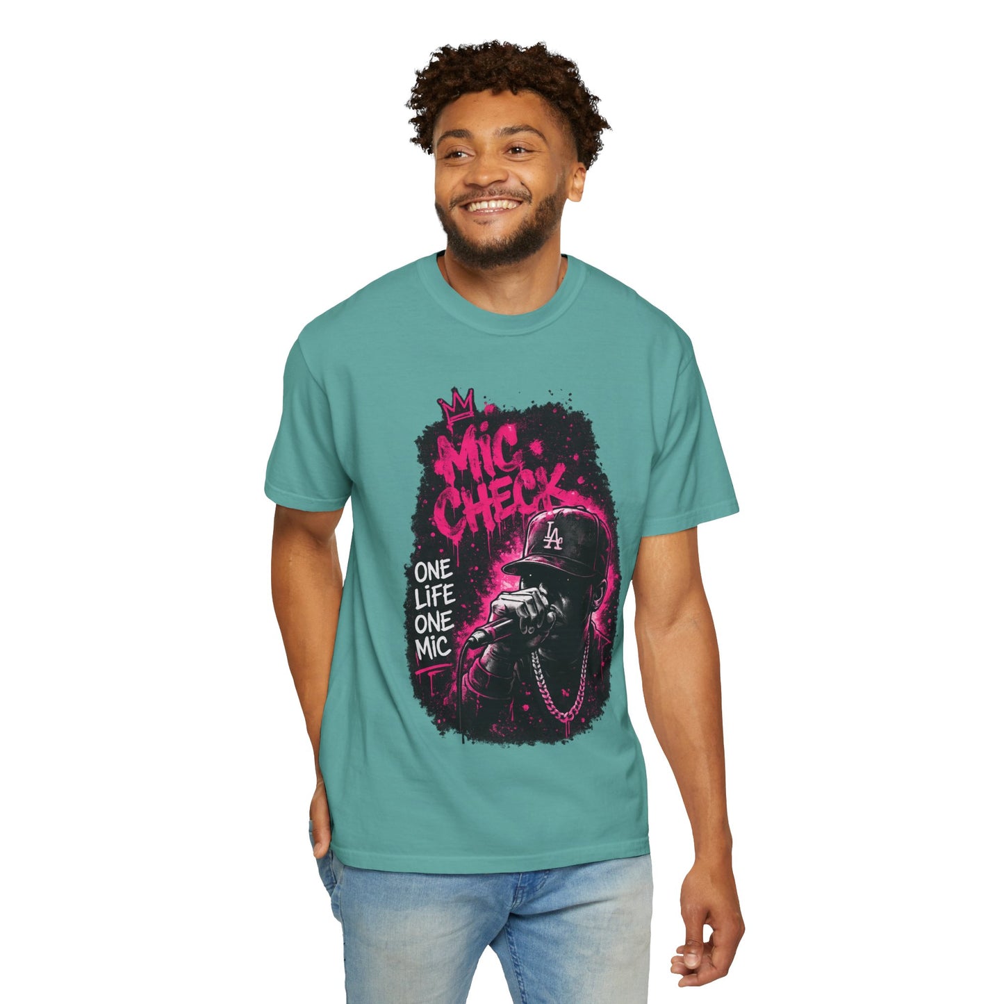 Mic Check T-Shirt — One Life One Mic Hip-Hop Graphic Tee