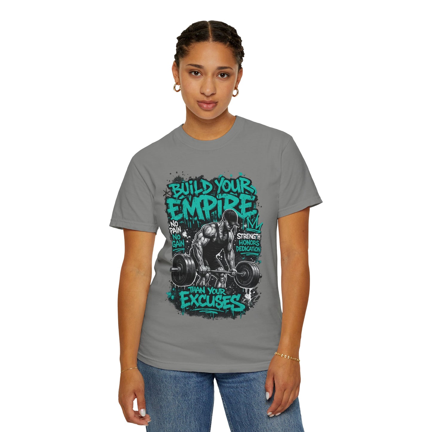 Build Your Empire Deadlift Graphic T-Shirt | Motivational Gym Workout Shirt