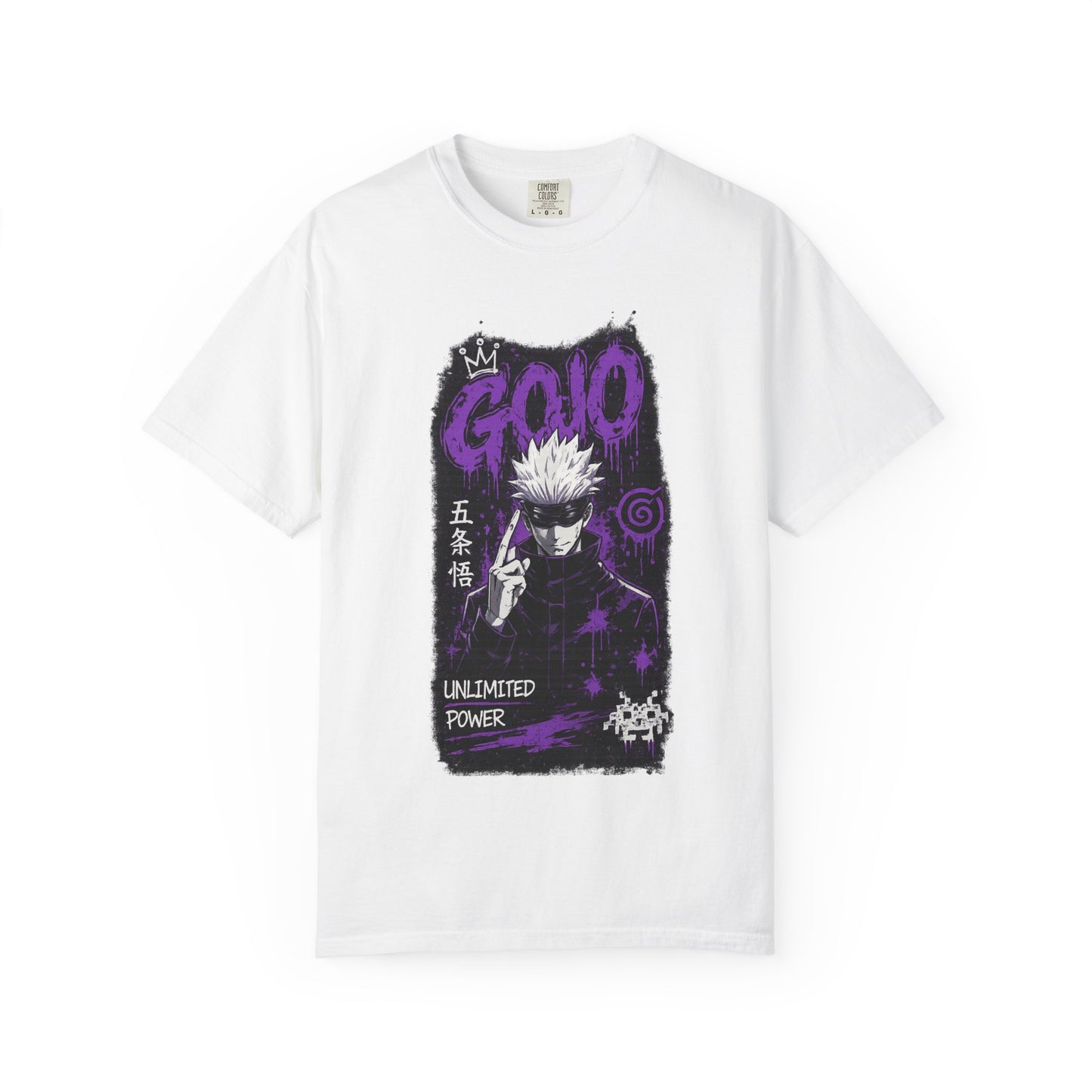 Anime Graphic T-Shirt — "Gojo Unlimited Power" White Tee
