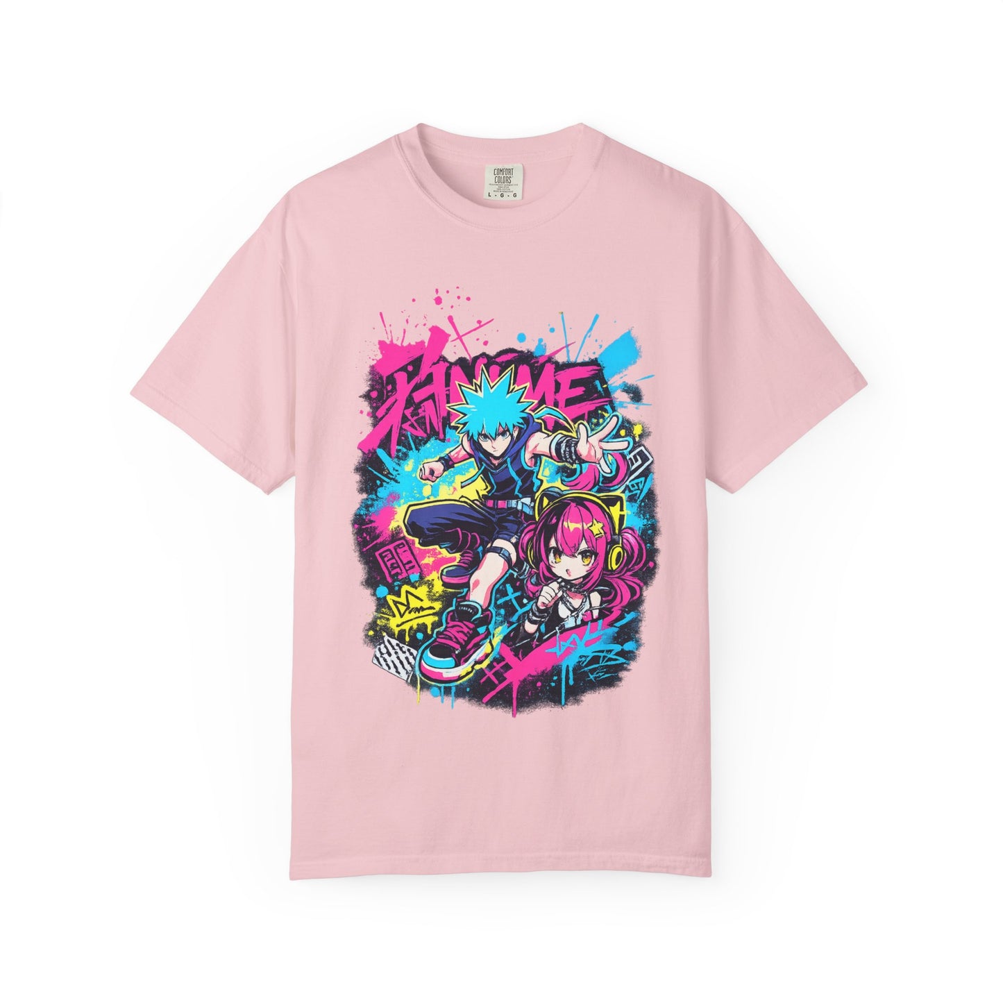 Anime Streetwear T‑Shirt — Neon Punk 'Eat Me' Graphic