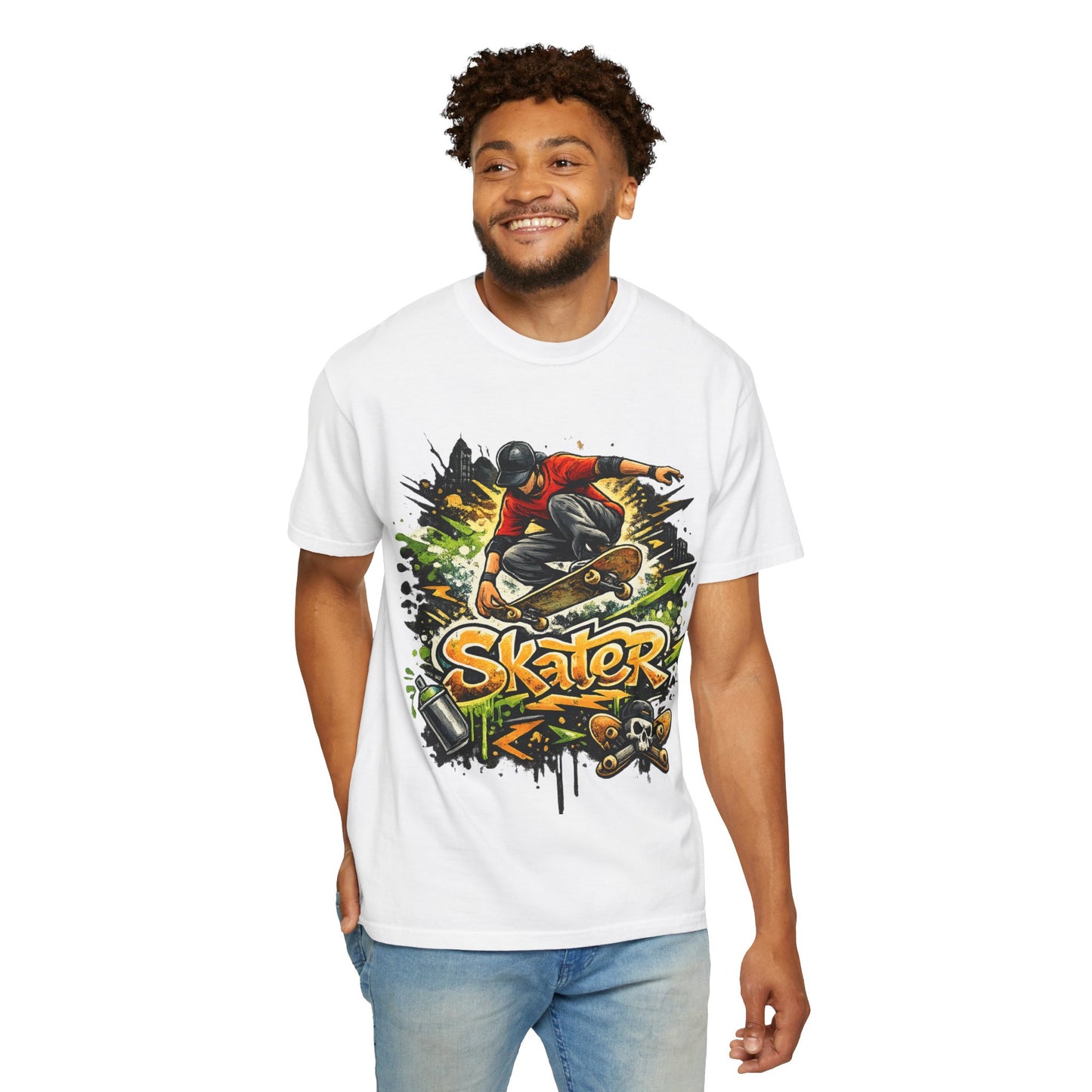 Skater Graphic T-Shirt - Unisex Garment-Dyed Tee for Skate Lovers