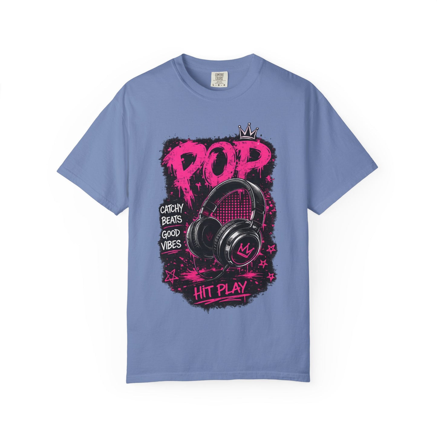 Pop Beats T-Shirt — 'POP' Headphones Graphic, Catchy Beats Good Vibes