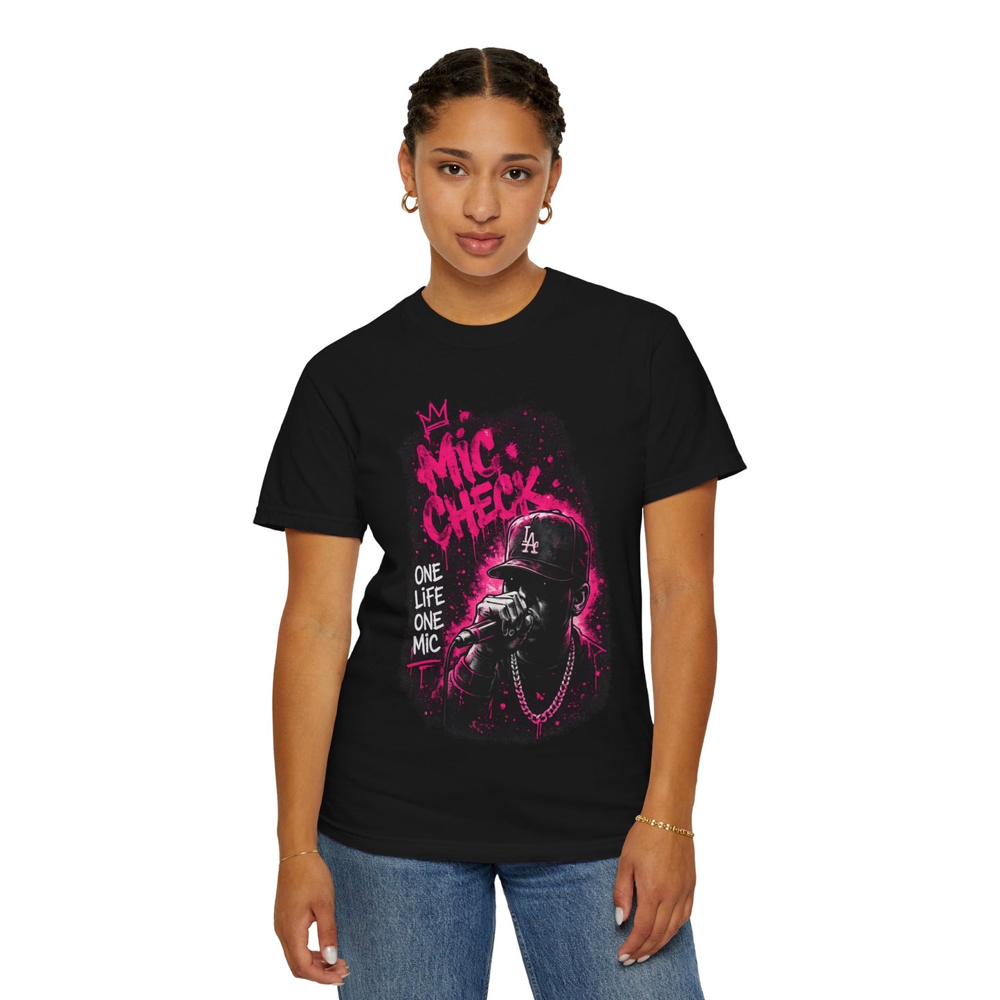 Mic Check T-Shirt — One Life One Mic Hip-Hop Graphic Tee