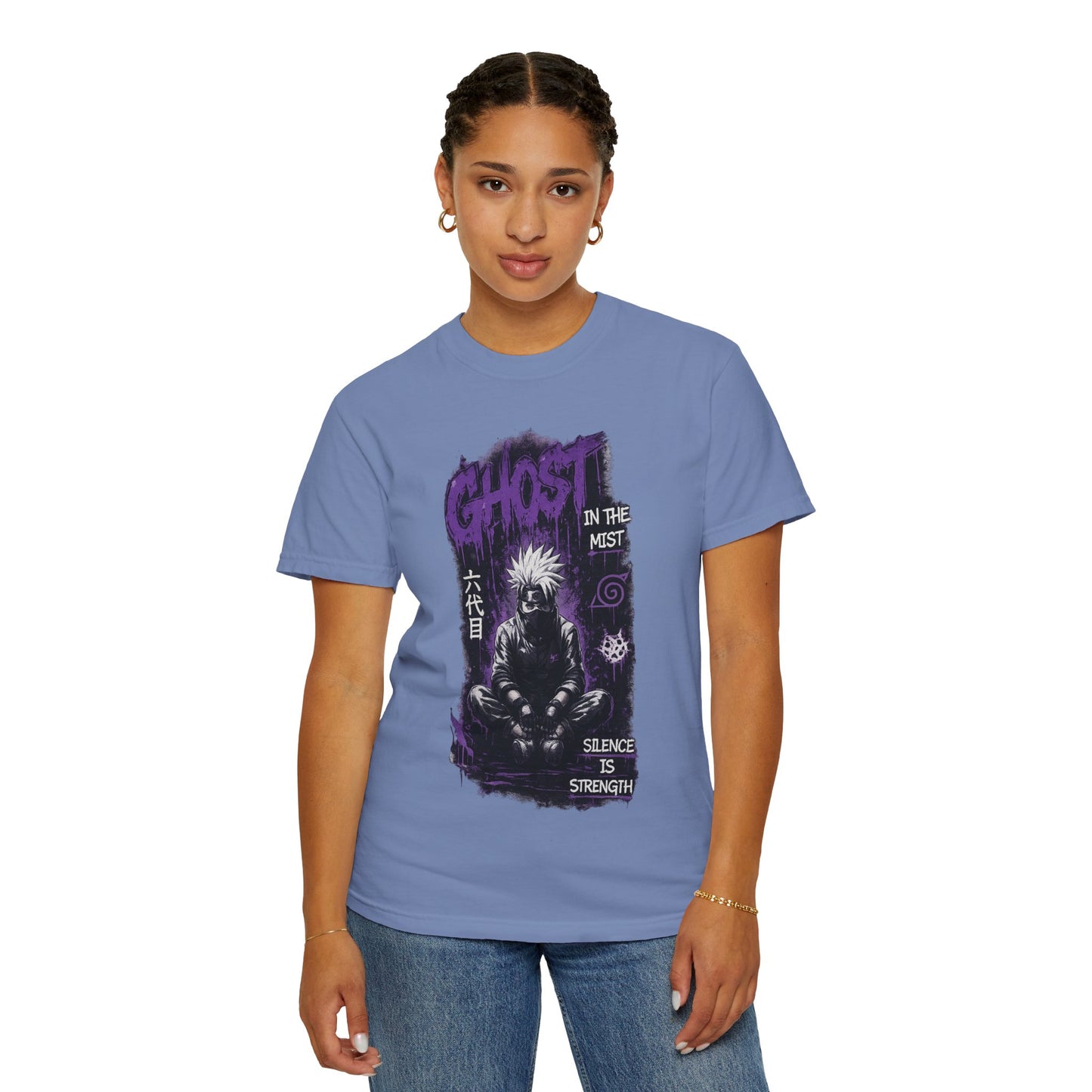 Ghost in the Mist Graphic T-Shirt — "Silence is Strength" Anime Tee