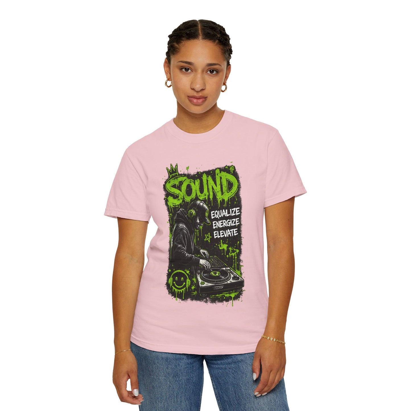 Sound DJ T-Shirt — "Sound: Equalize, Energize, Elevate" Graphic Tee