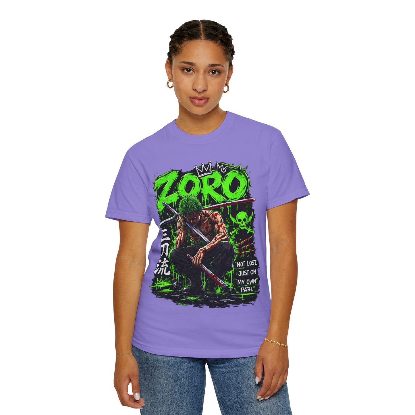 Zoro Anime Graphic T-Shirt — 'Not Lost, Just On My Own Path' Design