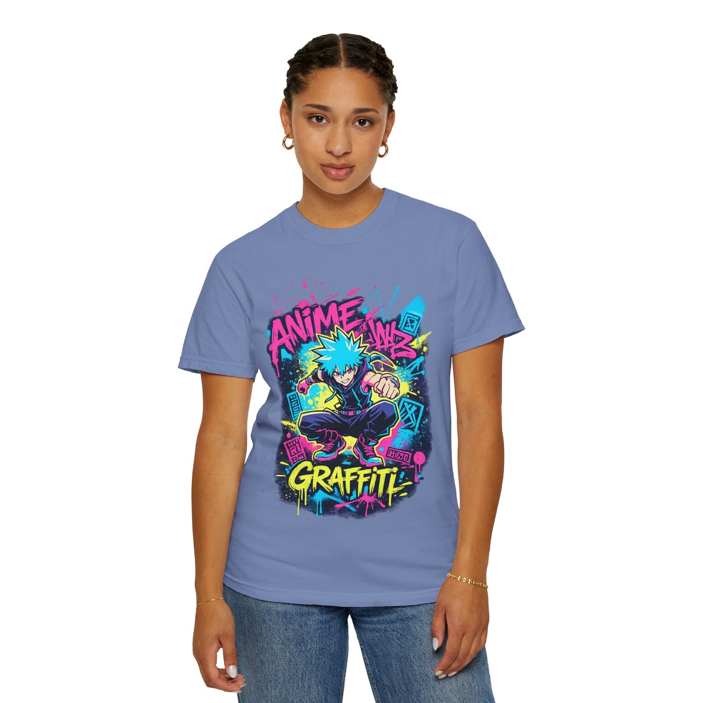 Anime Graffiti T-Shirt — Neon Street Art Skate Anime Design