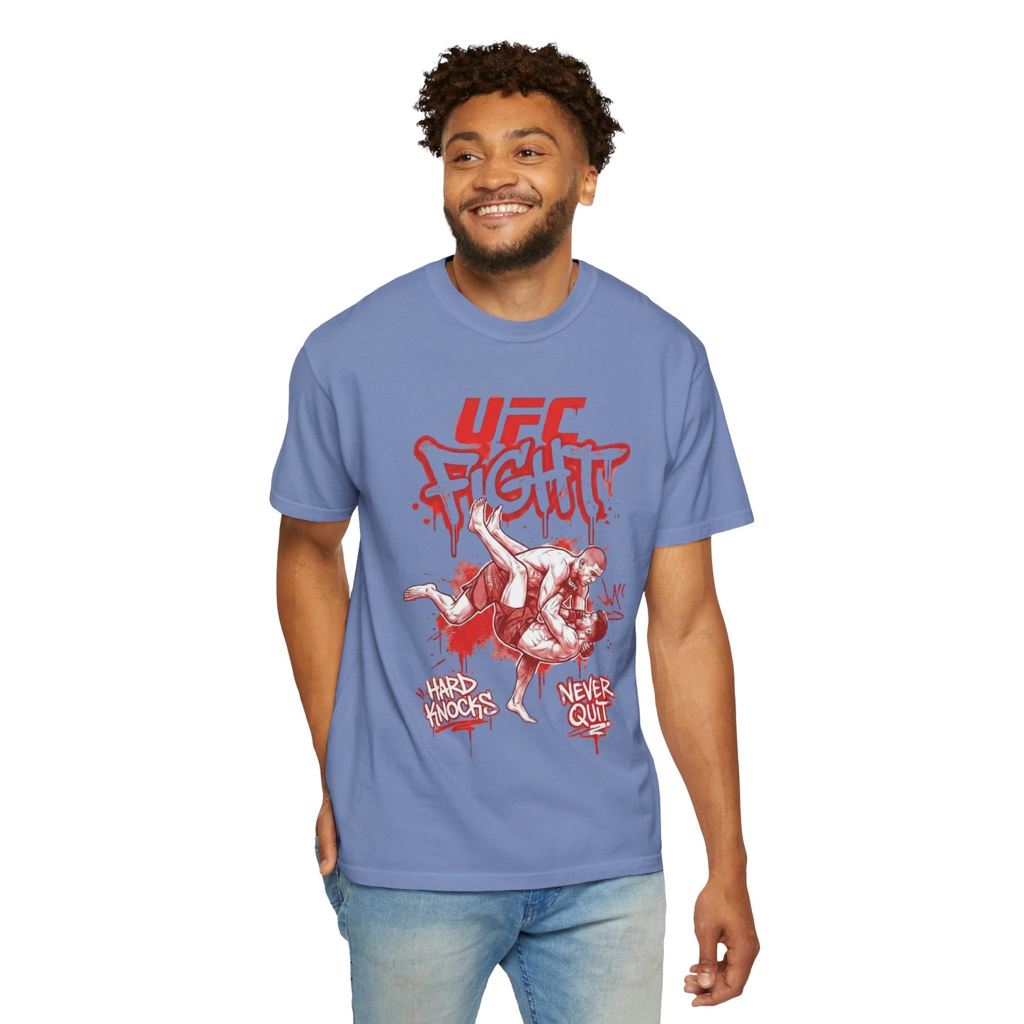 UFC Fight T-Shirt — 'Never Quit' MMA Graphic Tee