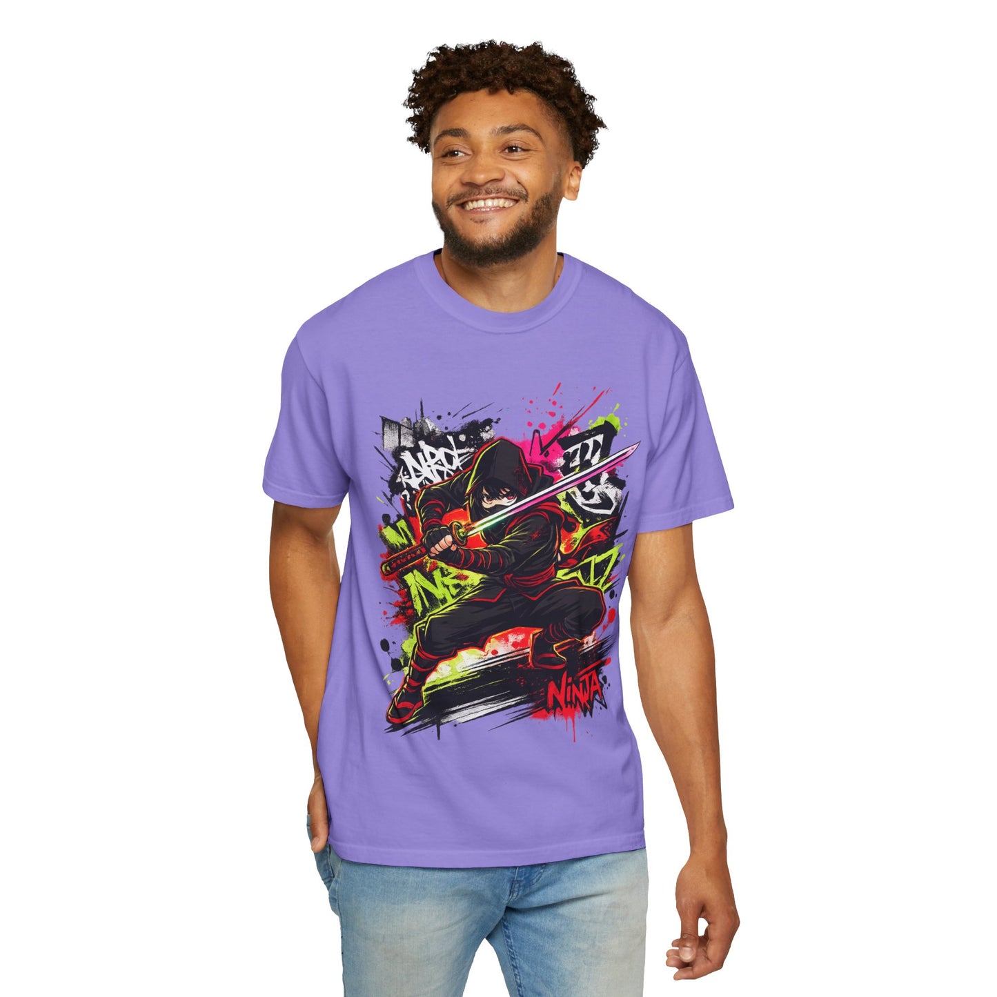 Ninja Graffiti Art T-Shirt – Urban Street Samurai Graphic Tee