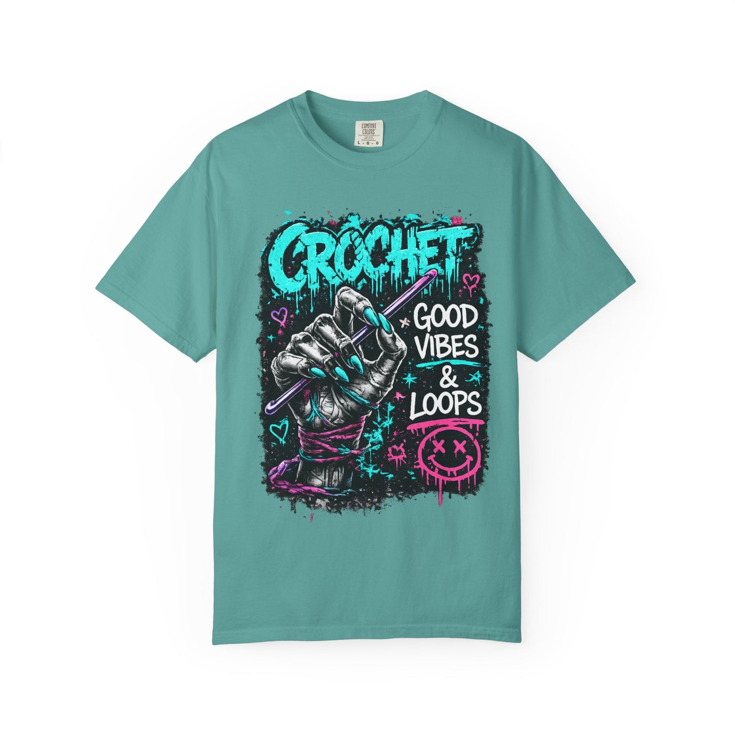 Crochet 'Good Vibes & Loops' Graphic T-Shirt