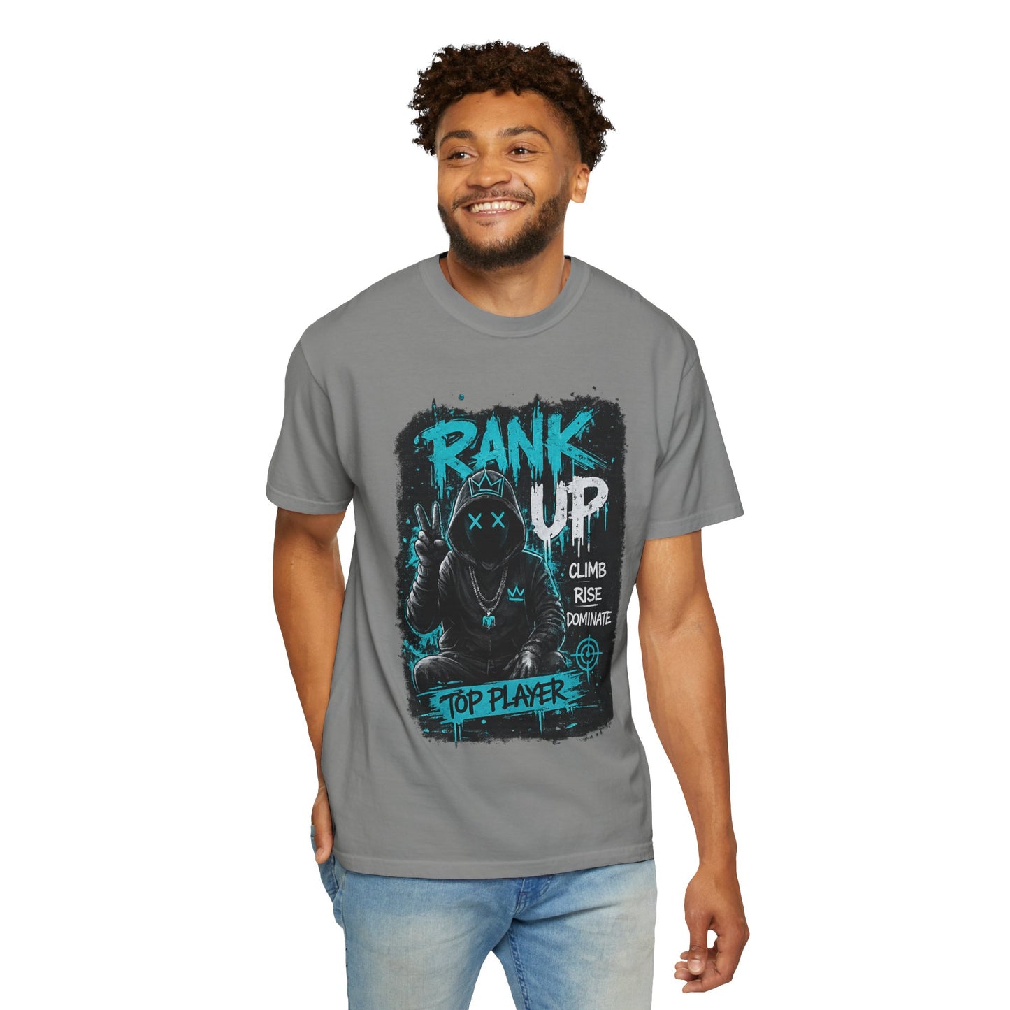 Rank Up Gaming T-Shirt — "Top Player" Gamer Graphic Tee