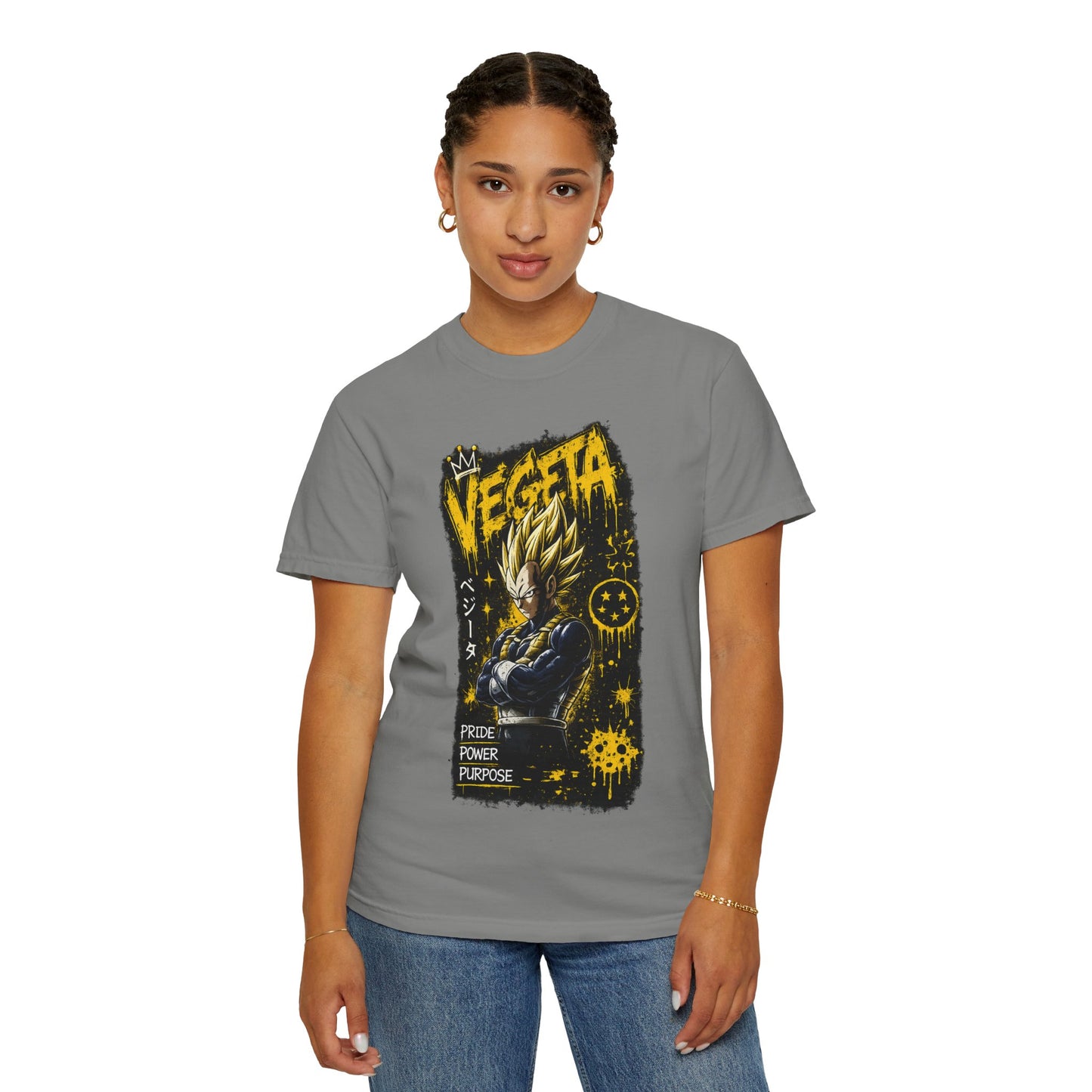 Vegeta Graphic T-Shirt — Pride Power Purpose Anime Tee