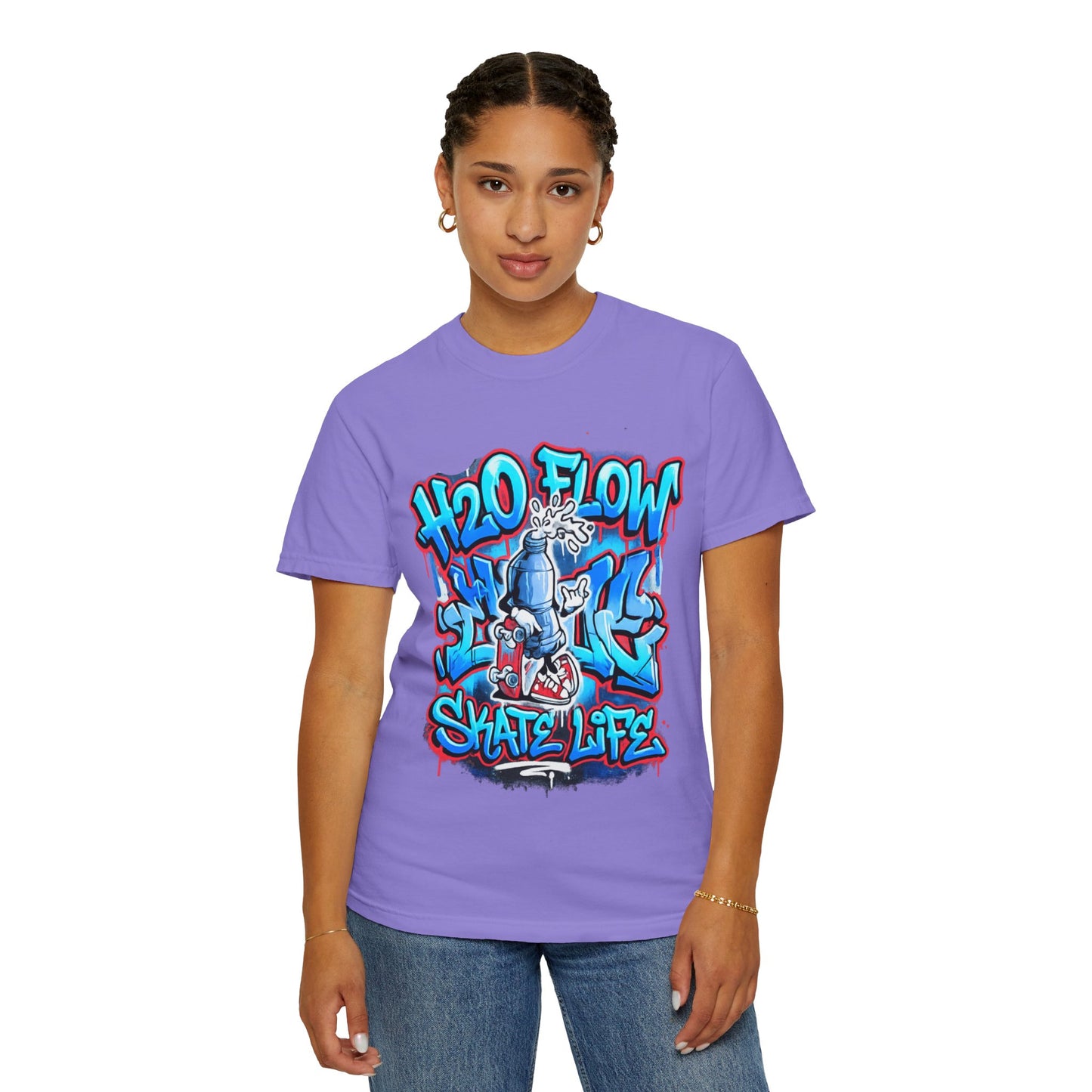 H2O Flow Skate Life T-Shirt | Graffiti Soda Can Skateboard Design