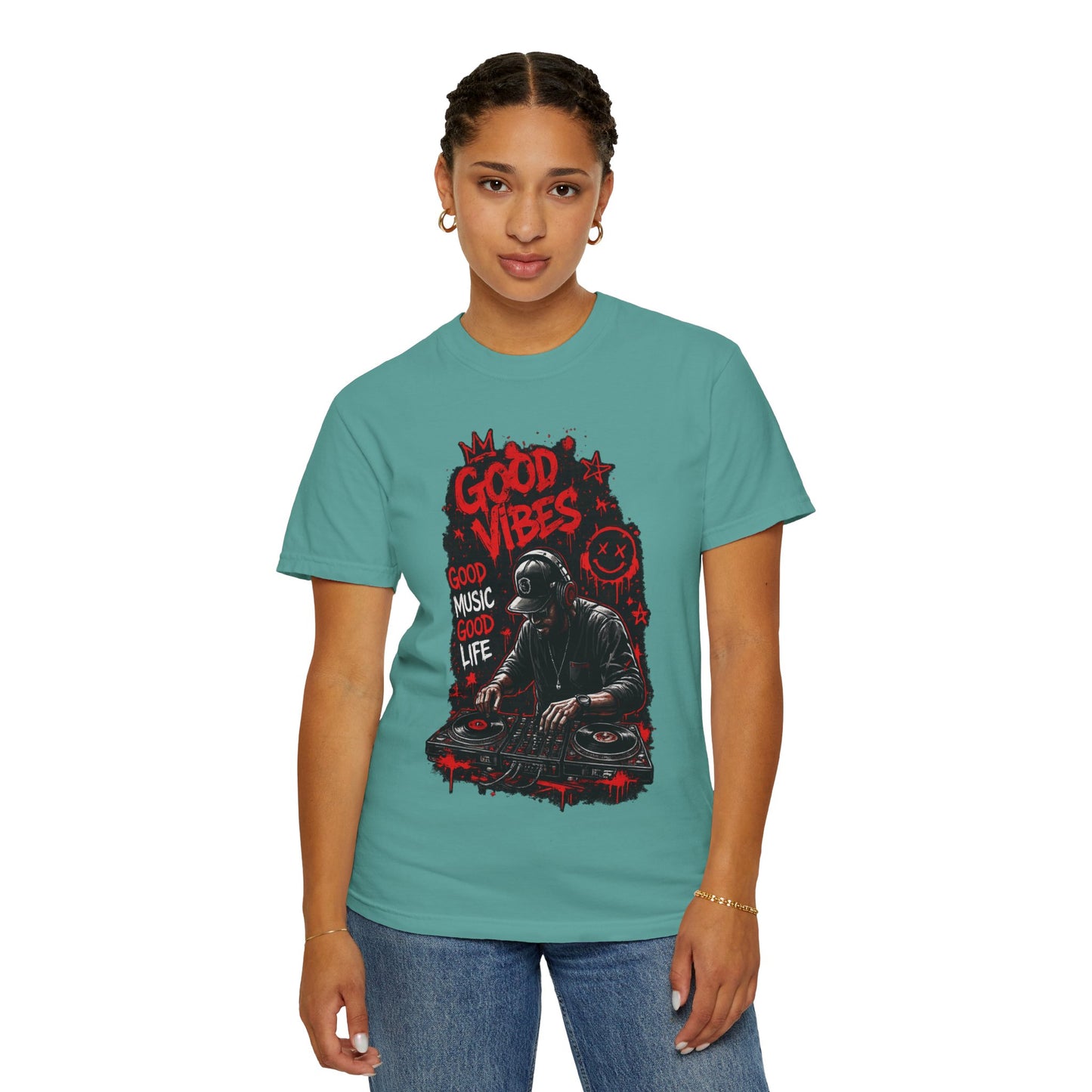 Good Vibes DJ T-Shirt — 'Good Music Good Life' Graphic Tee