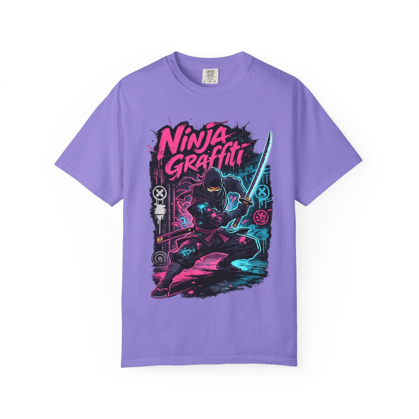 Ninja Graffiti T-Shirt — Neon Samurai Street Art Tee