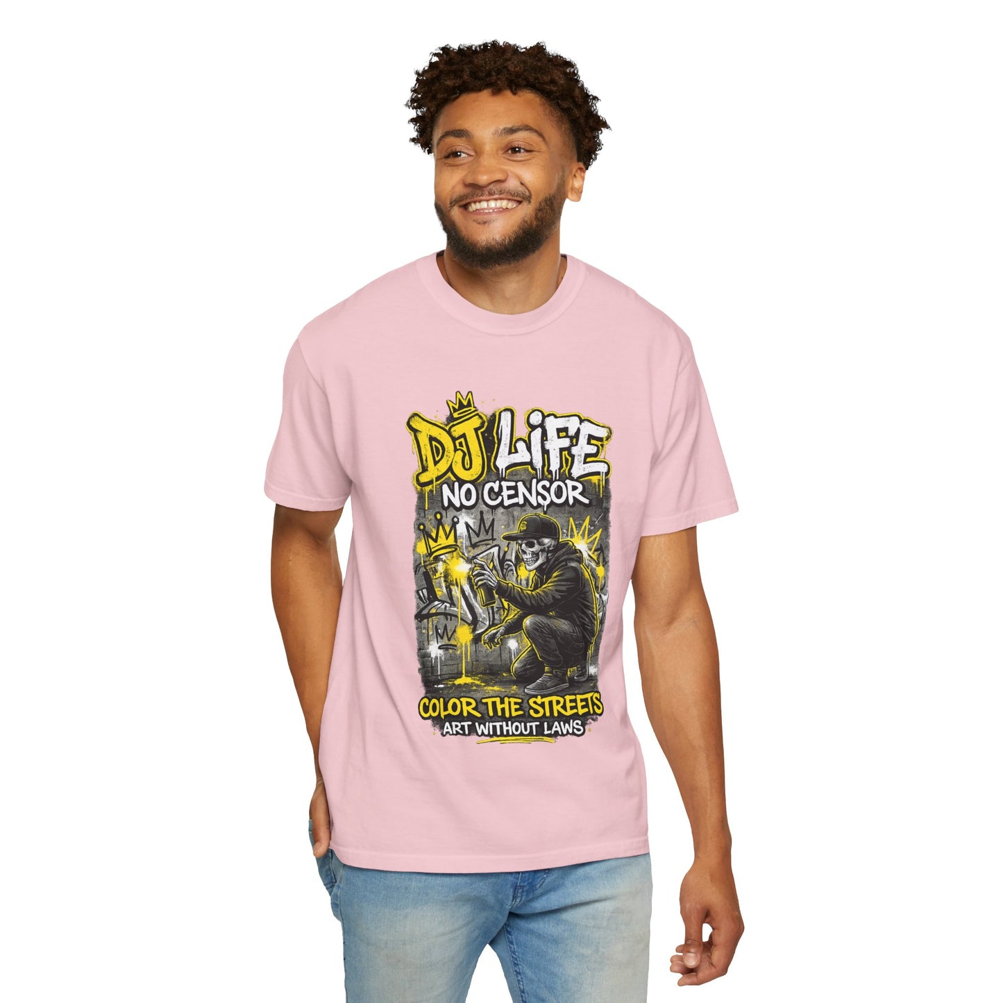DJ Life No Censor Graphic T-Shirt — Street Art Gorilla "Color the Streets" Tee