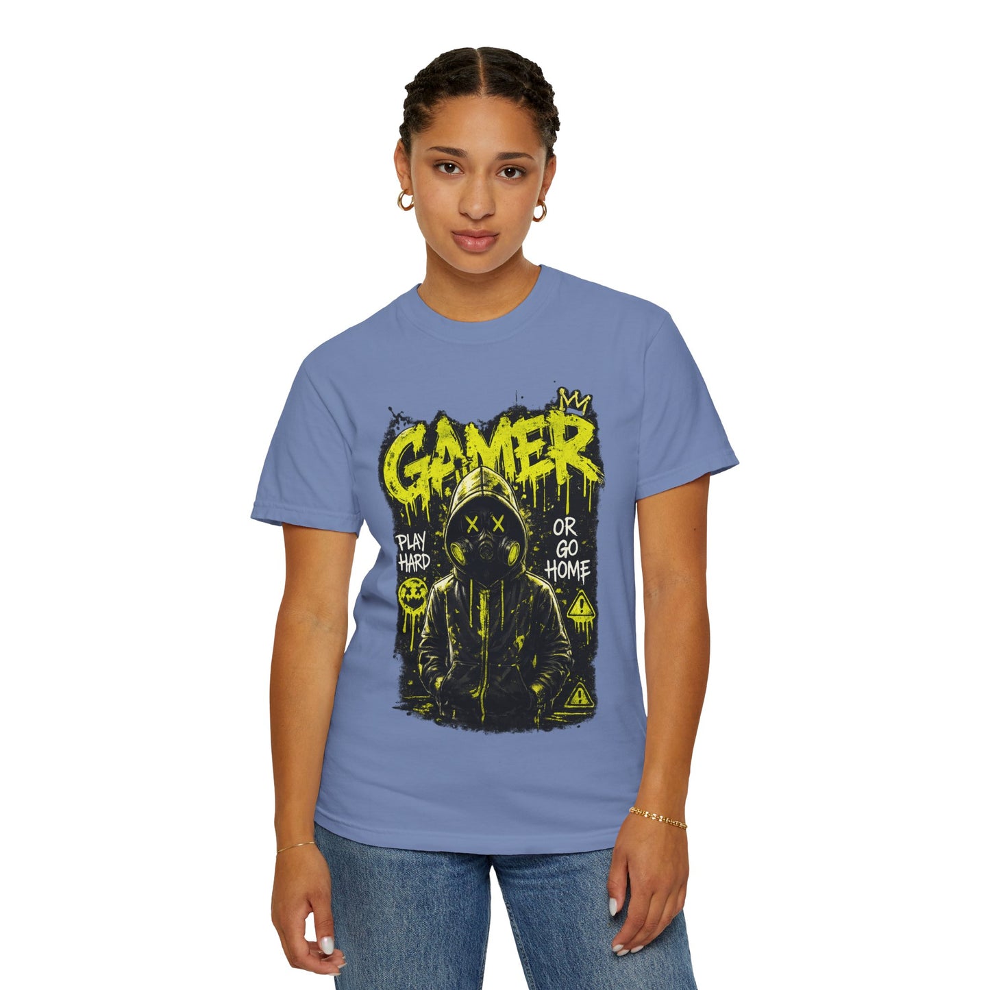 Gamer Graphic T-Shirt — "Play Hard or Go Home" Neon Streetwear
