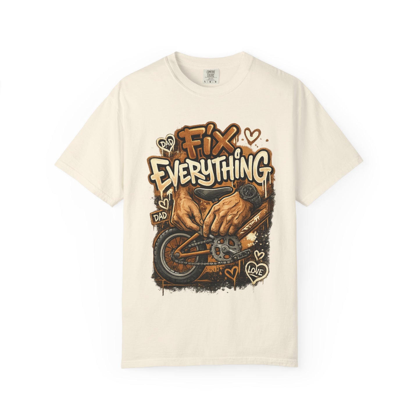 Fix Everything hands repairing bicycle T-Shirt | mechanic repair art