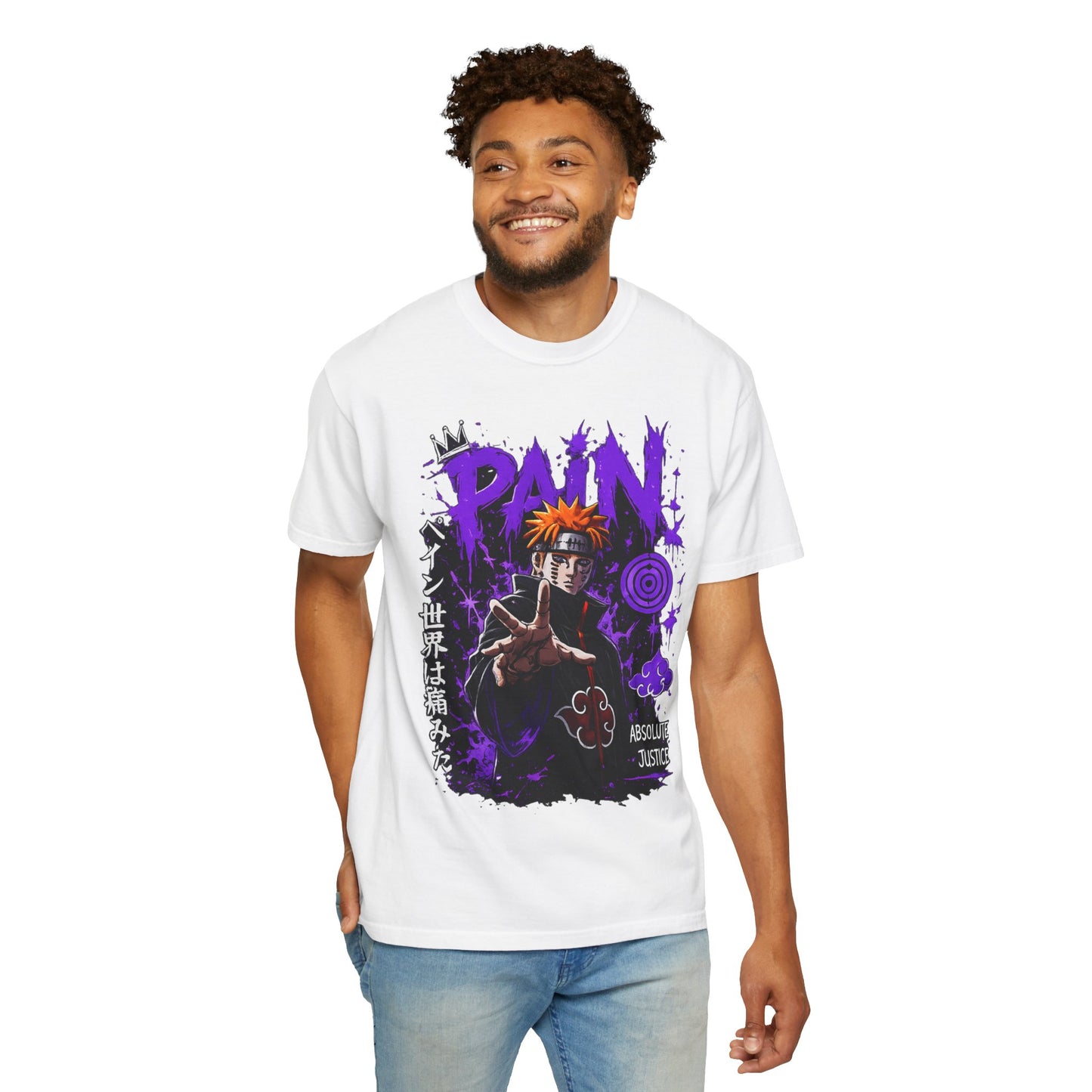 Anime Pain Graphic T-Shirt — 'Pain' & Akatsuki Design with Japanese Text
