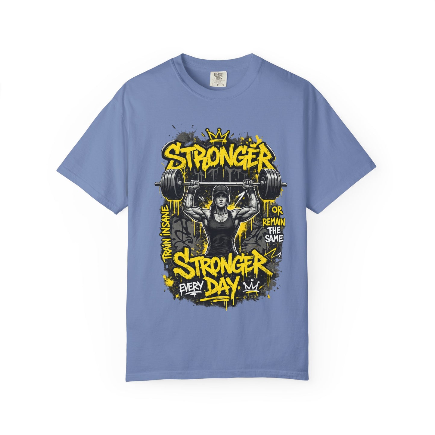 Stronger Every Day weightlifter graphic tee