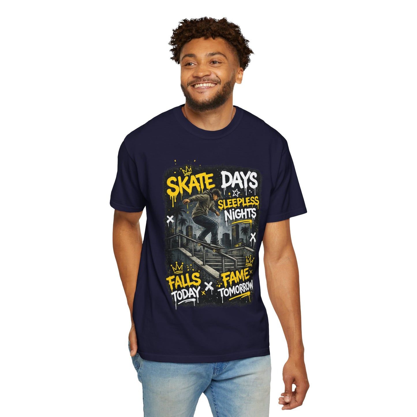 Skate Days Graphic T-Shirt — "Skate Days Sleepless Nights" Streetwear Tee