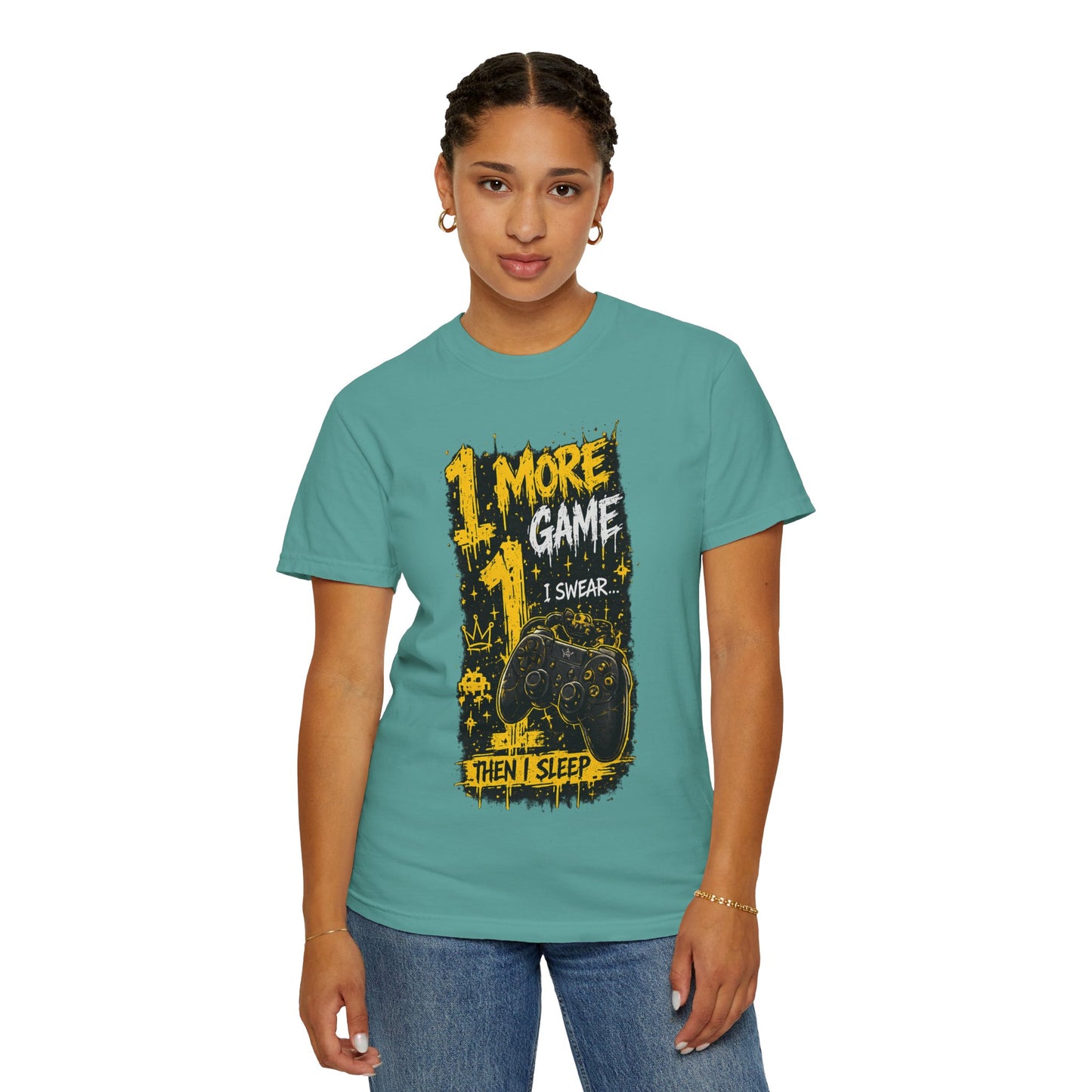 Gaming T-Shirt — “1 More Game I Swear Then I Sleep” Graphic Tee