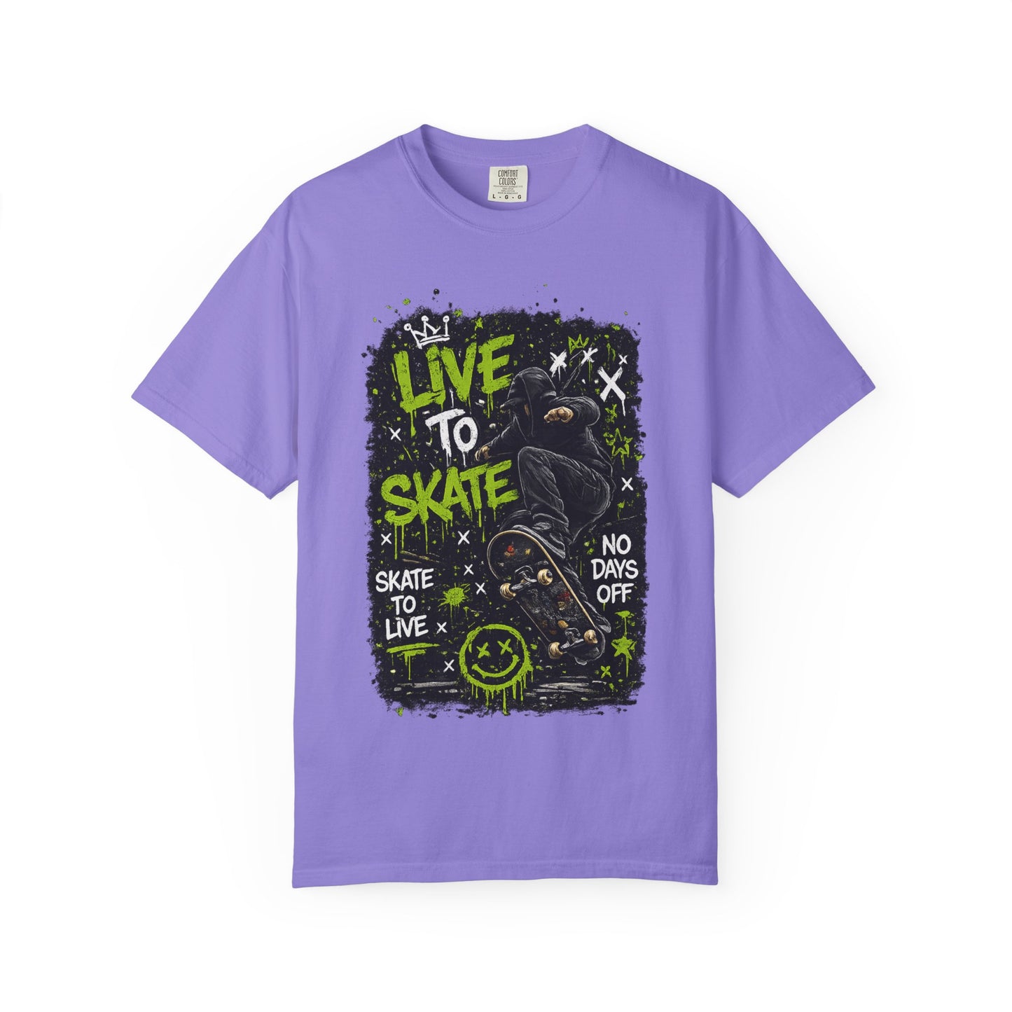 Live to Skate Graphic T-Shirt – Skateboarder Streetwear Tee