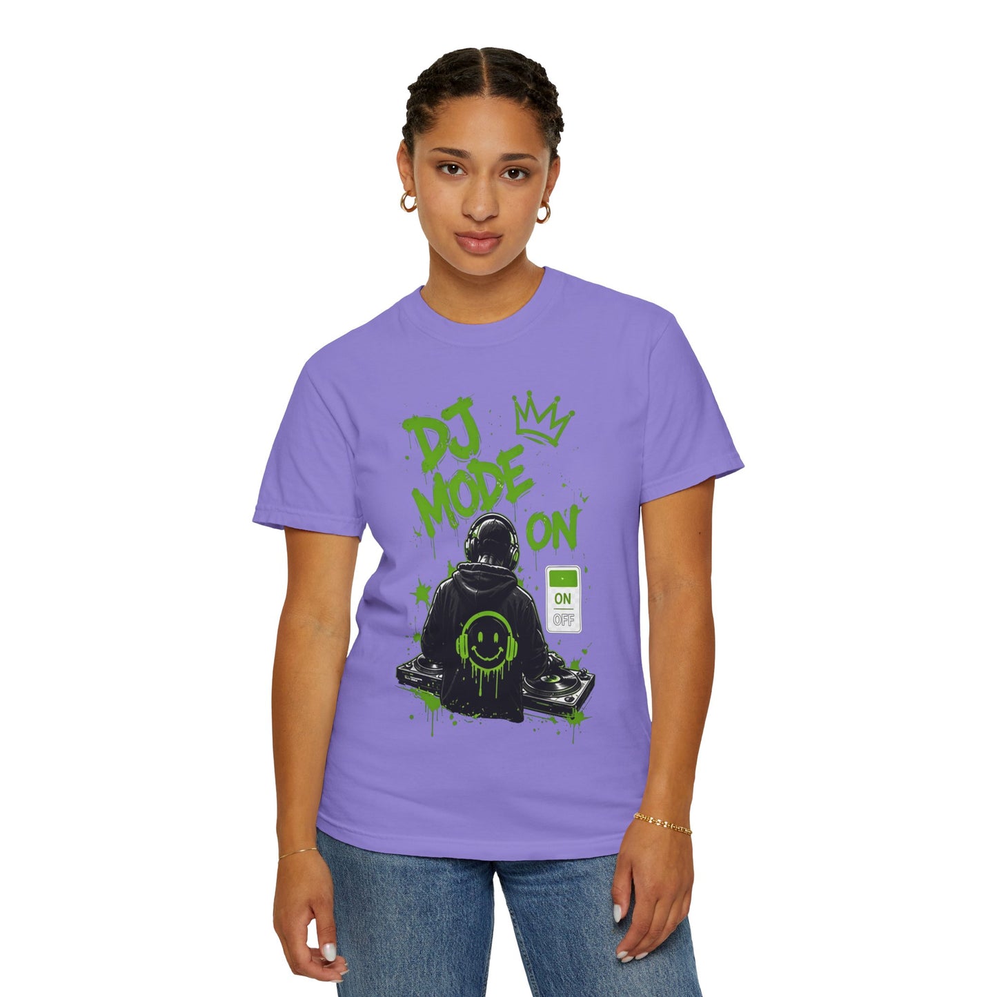 DJ Mode On T-Shirt — Neon Green DJ Graphic Tee