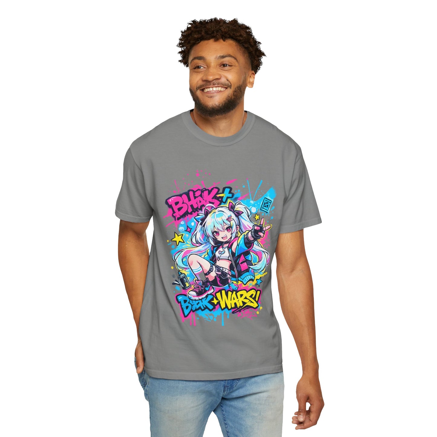 Anime Gamer Girl Graphic T-Shirt — "Blox Wars" Streetwear Tee