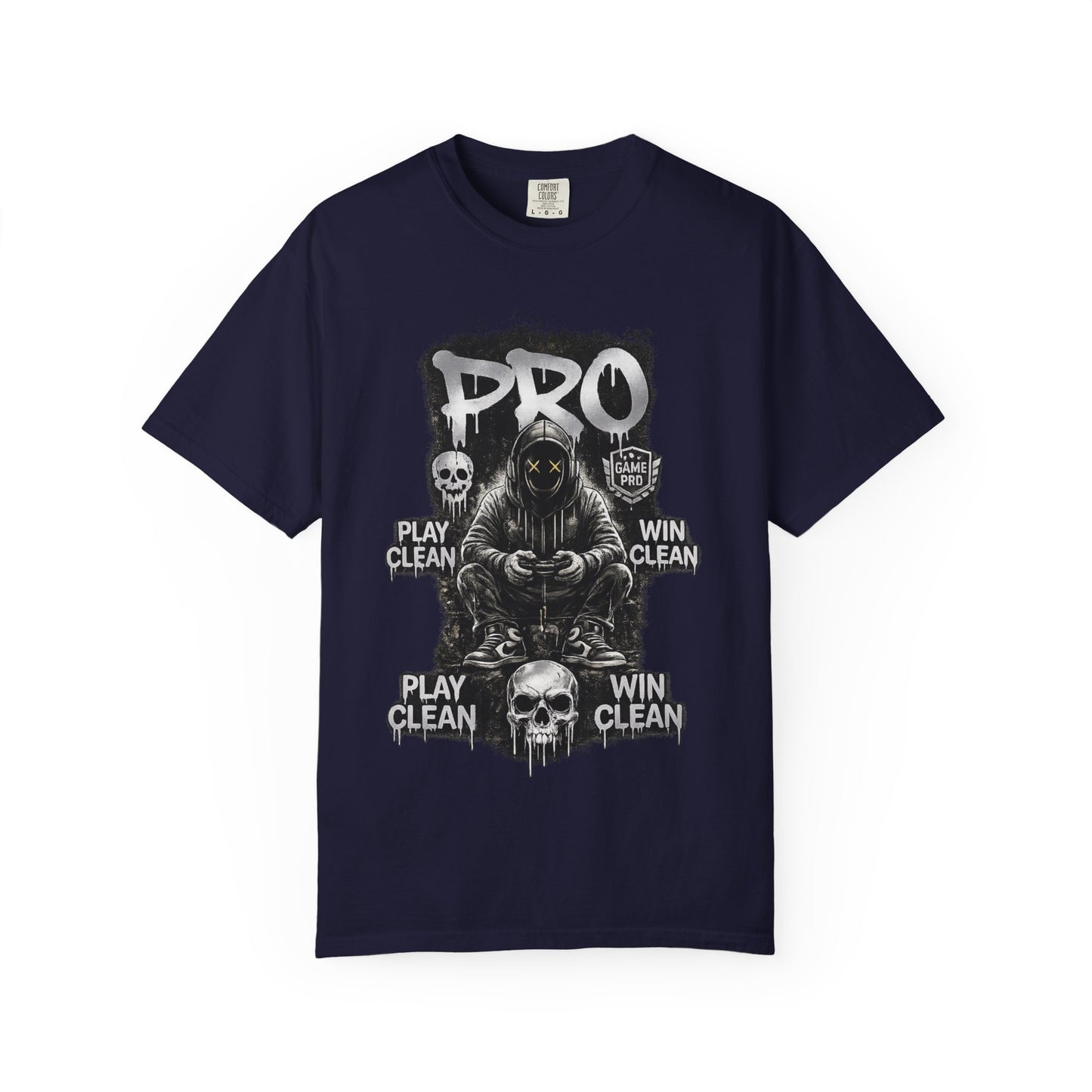 Pro Gamer Grim Reaper T-shirt | Play Clean Win Clean, Skull Controller Design
