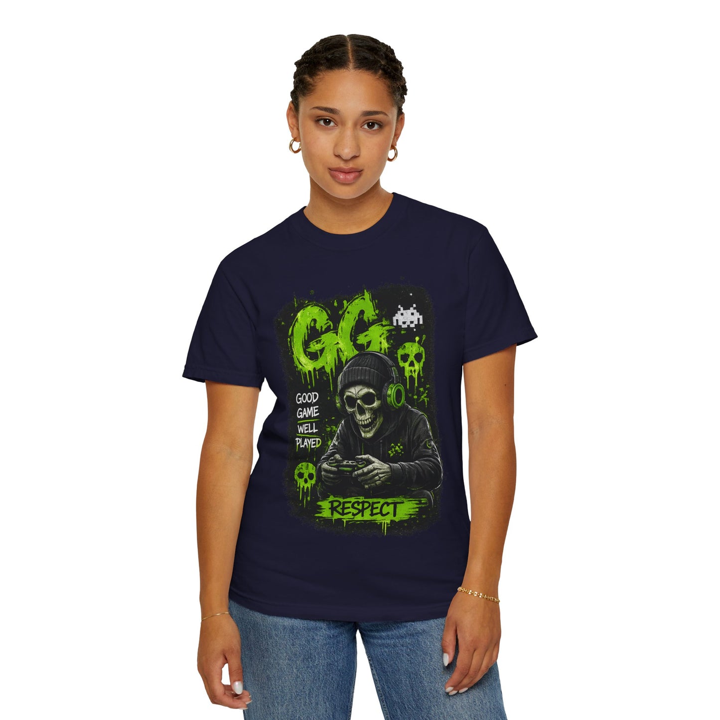 GG Respect Skull Gaming T-Shirt — "Good Game, Well Played" Graphic Tee