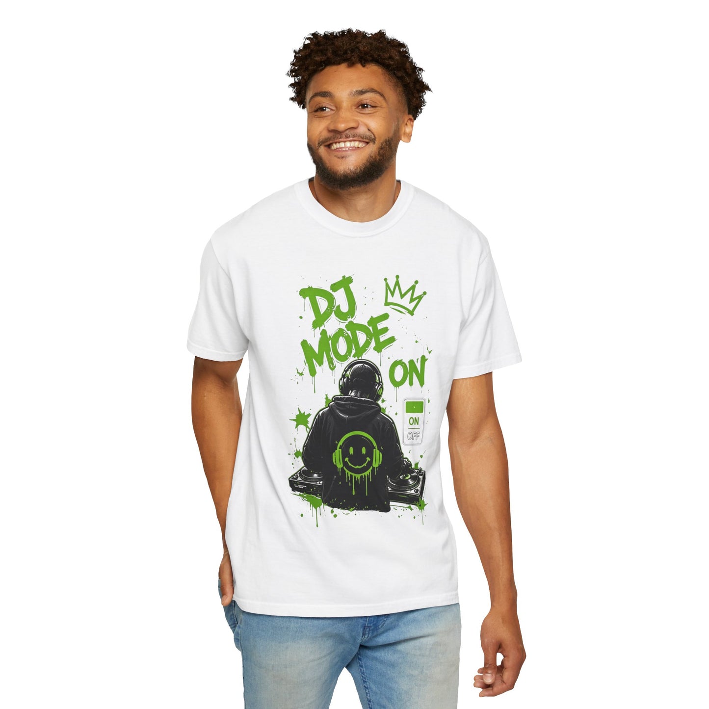 DJ Mode On T-Shirt — Neon Green DJ Graphic Tee