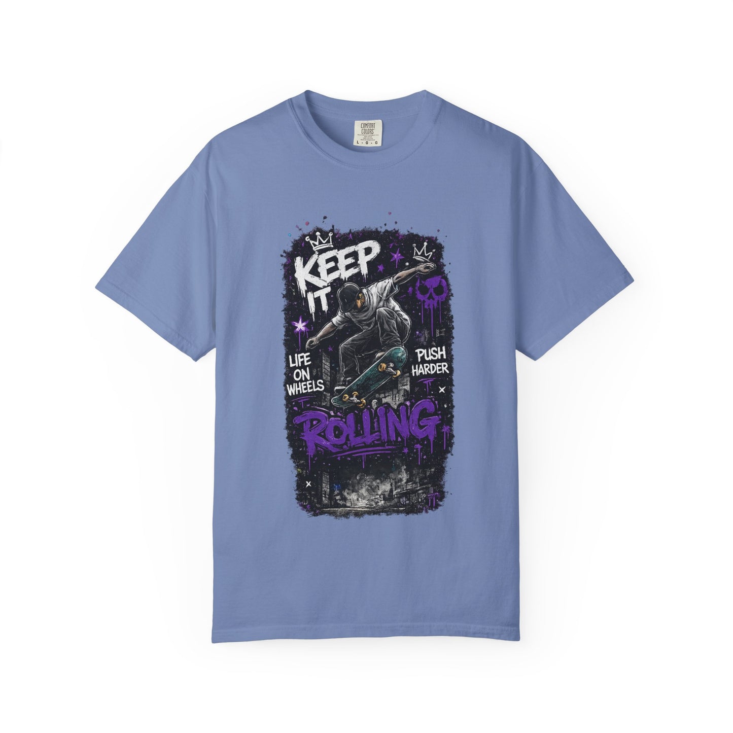 Keep It Rolling Skateboard T-Shirt — "Keep It Rolling" Graphic Tee