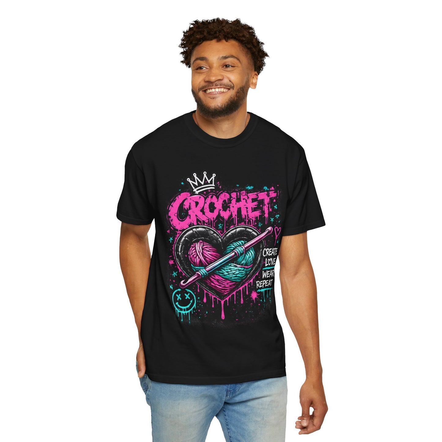Crochet Heart Graphic T-Shirt — Create Love Wear Repeat