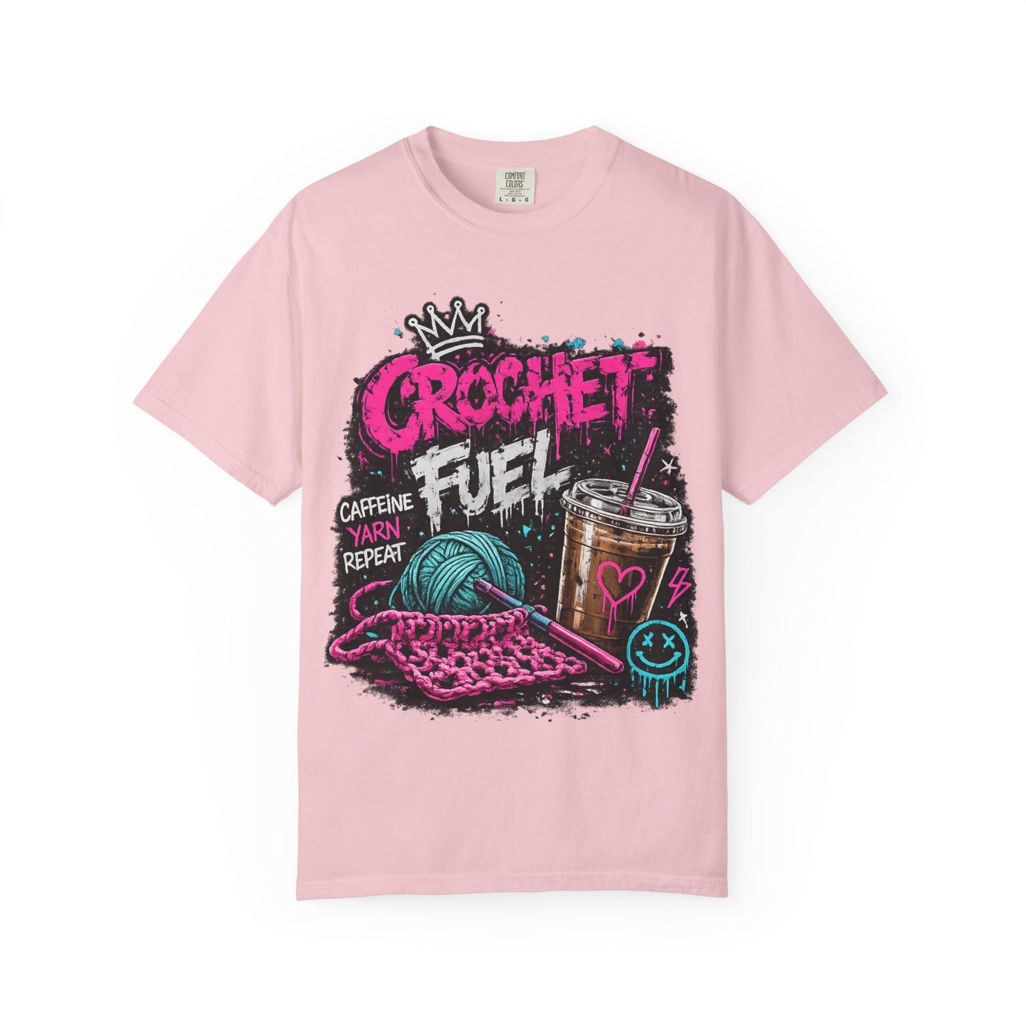 Crochet Fuel T-Shirt — Funny Yarn & Coffee Crochet Tee for Crafters